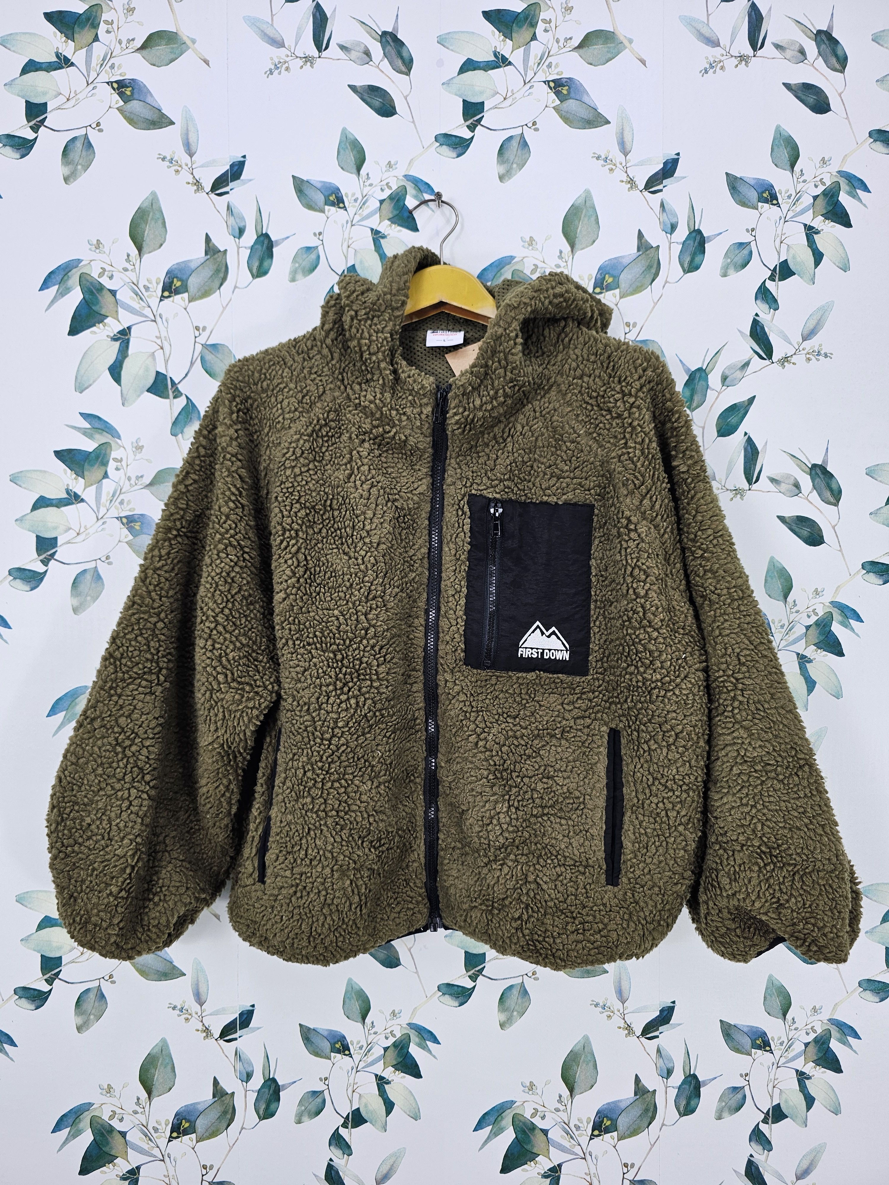 Other Vintage First Down Sherpa Fleece Hiking Hunting Jacket J0100 Size US L / EU 52-54 / 3 - 1 Thumbnail