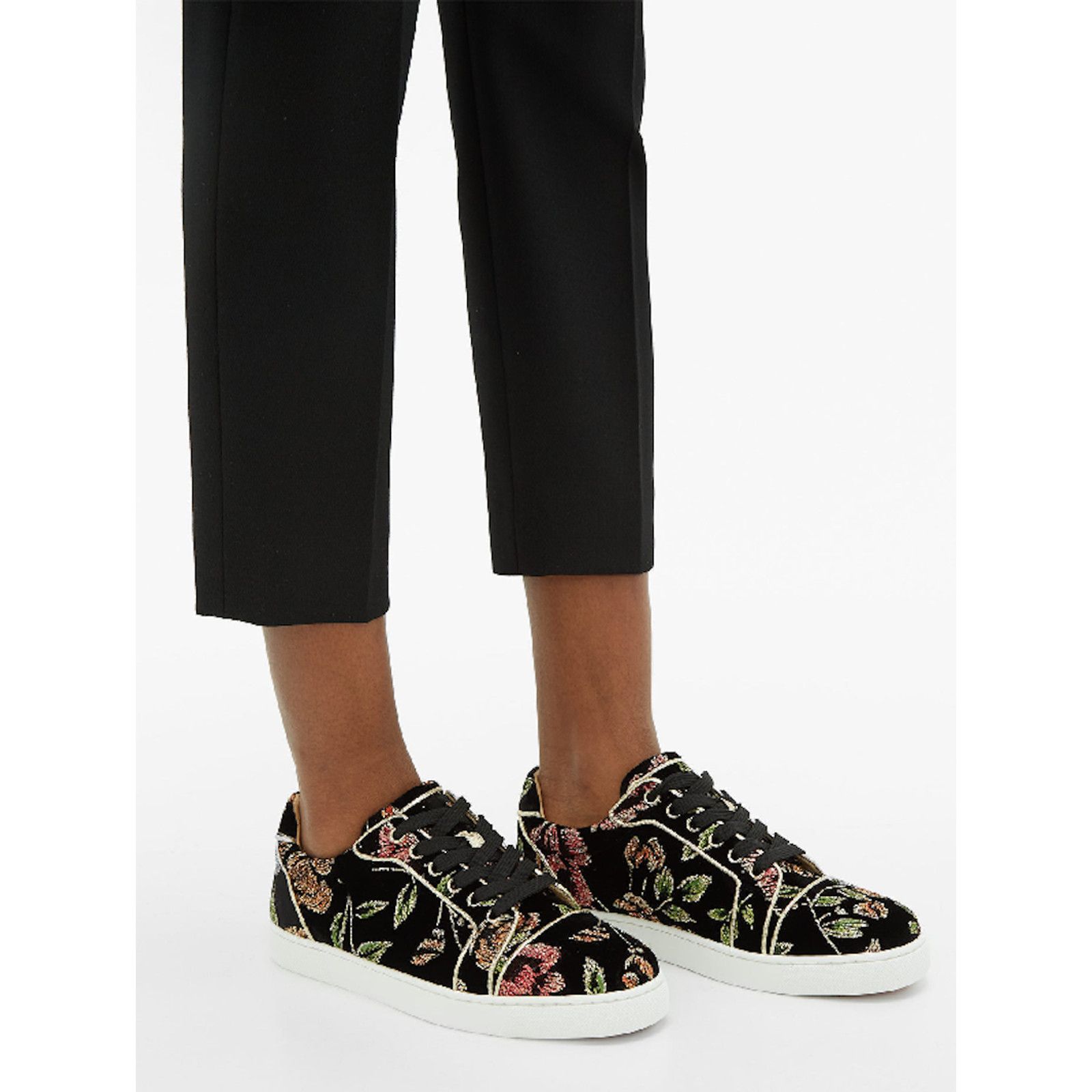 Christian Louboutin Christian Louboutin Flat Black Velvet Low Top Sneaker 41 Size US 11 / IT 41 - 8 Thumbnail