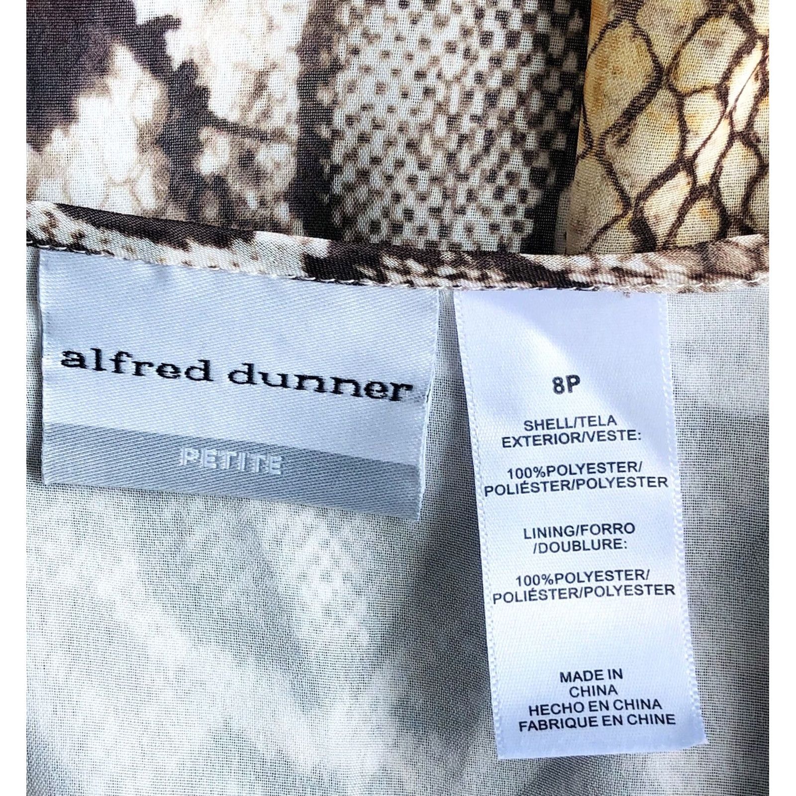 Vintage Alfred Dunner Top Blouse 8P Multi Floral/Snake Print 3/4 Sleeve Casual Polyester Chiffon Size M / US 6-8 / IT 42-44 - 5 Thumbnail