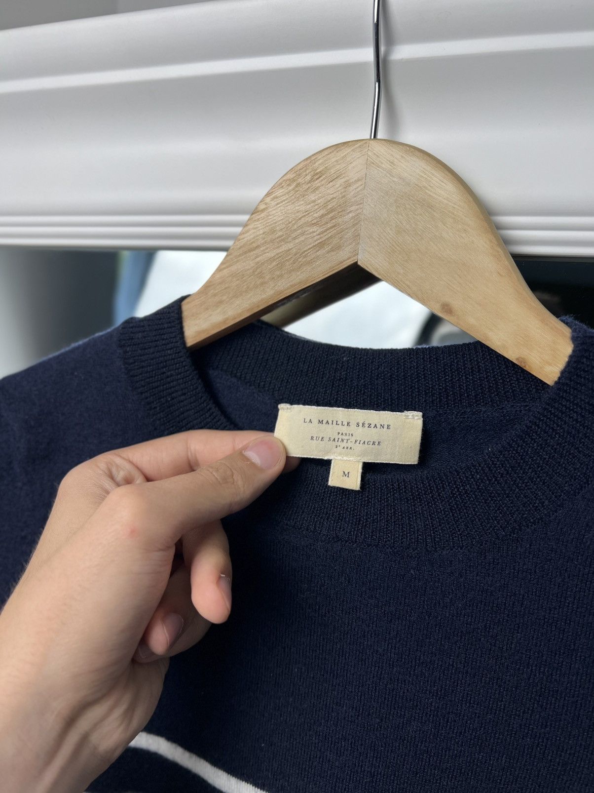 Designer × Sezane Sézane Paola Wool Knit Dress Navy / Ecru Size M Size M / US 6-8 / IT 42-44 - 5 Thumbnail