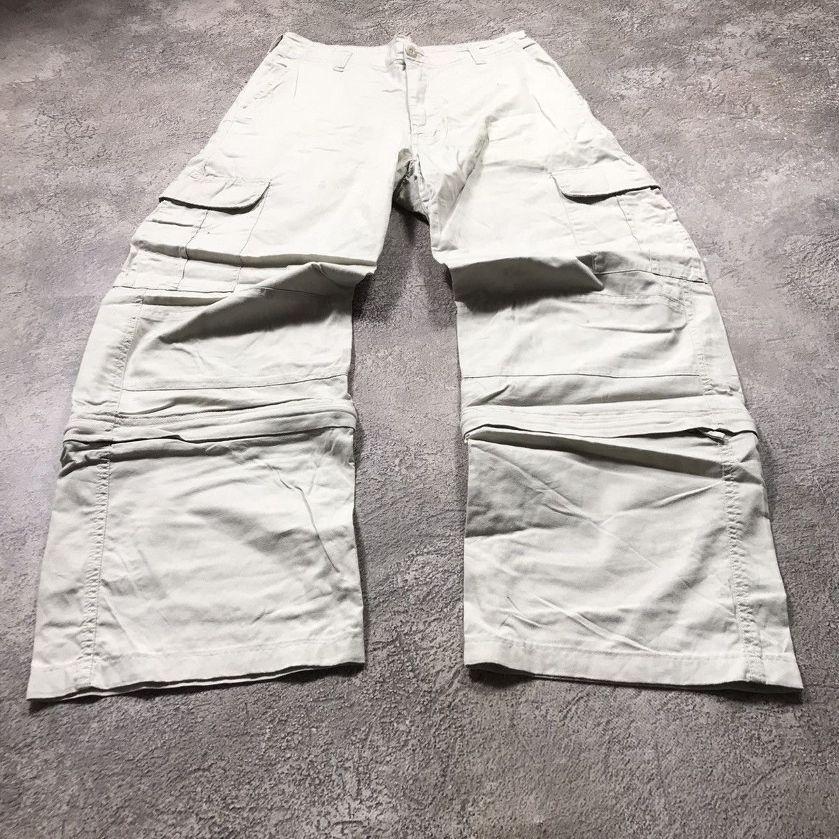 Vintage Vintage 90s Baggy Cargo Pants Distressed Parachute Streetwea Size US 31 - 1 Thumbnail