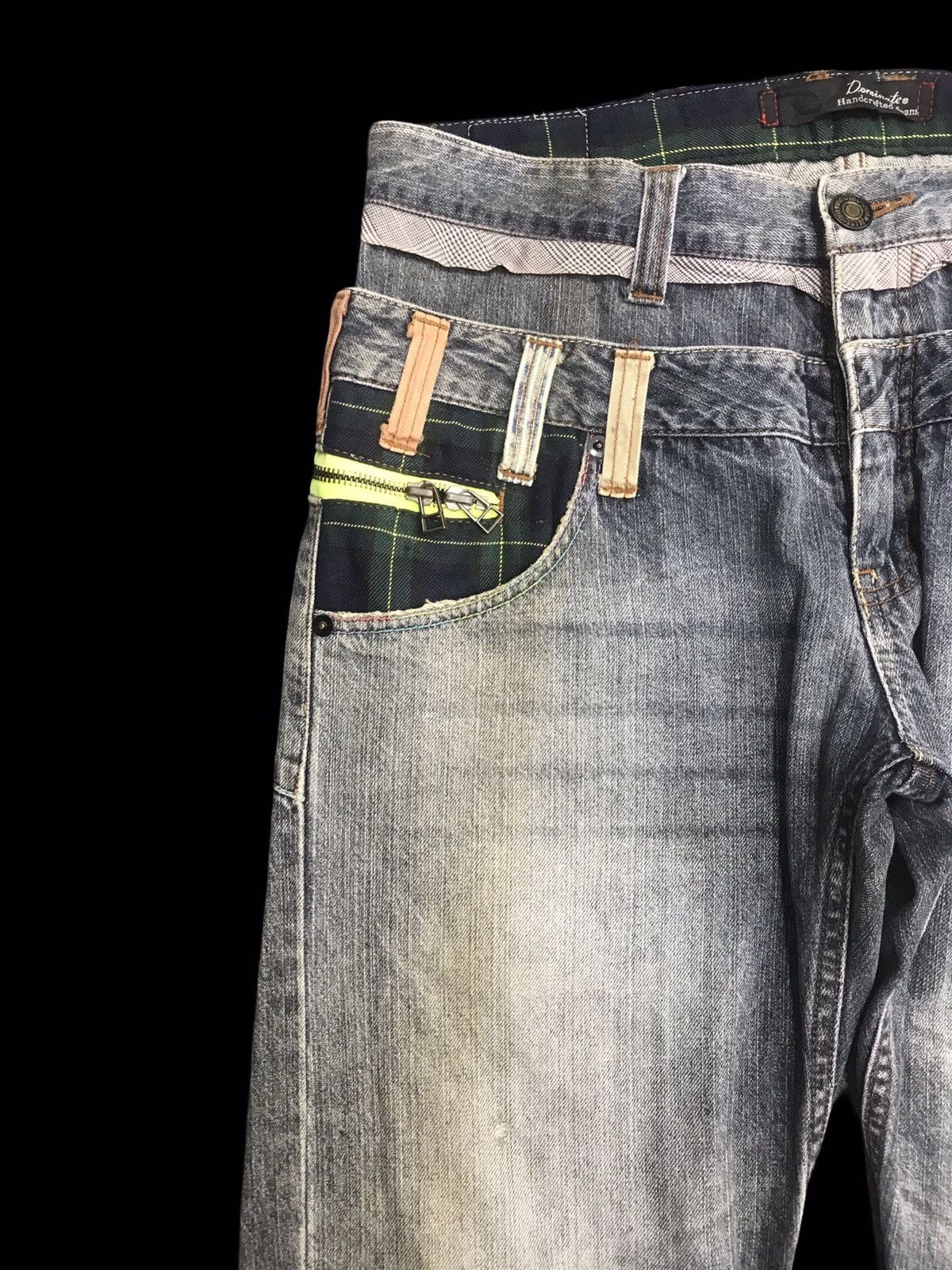 Japanese Brand 💥DOUBLE WAIST💥Dominate Handcrft Distressed Dirty Denim F81 Size US 32 / EU 48 - 3 Thumbnail