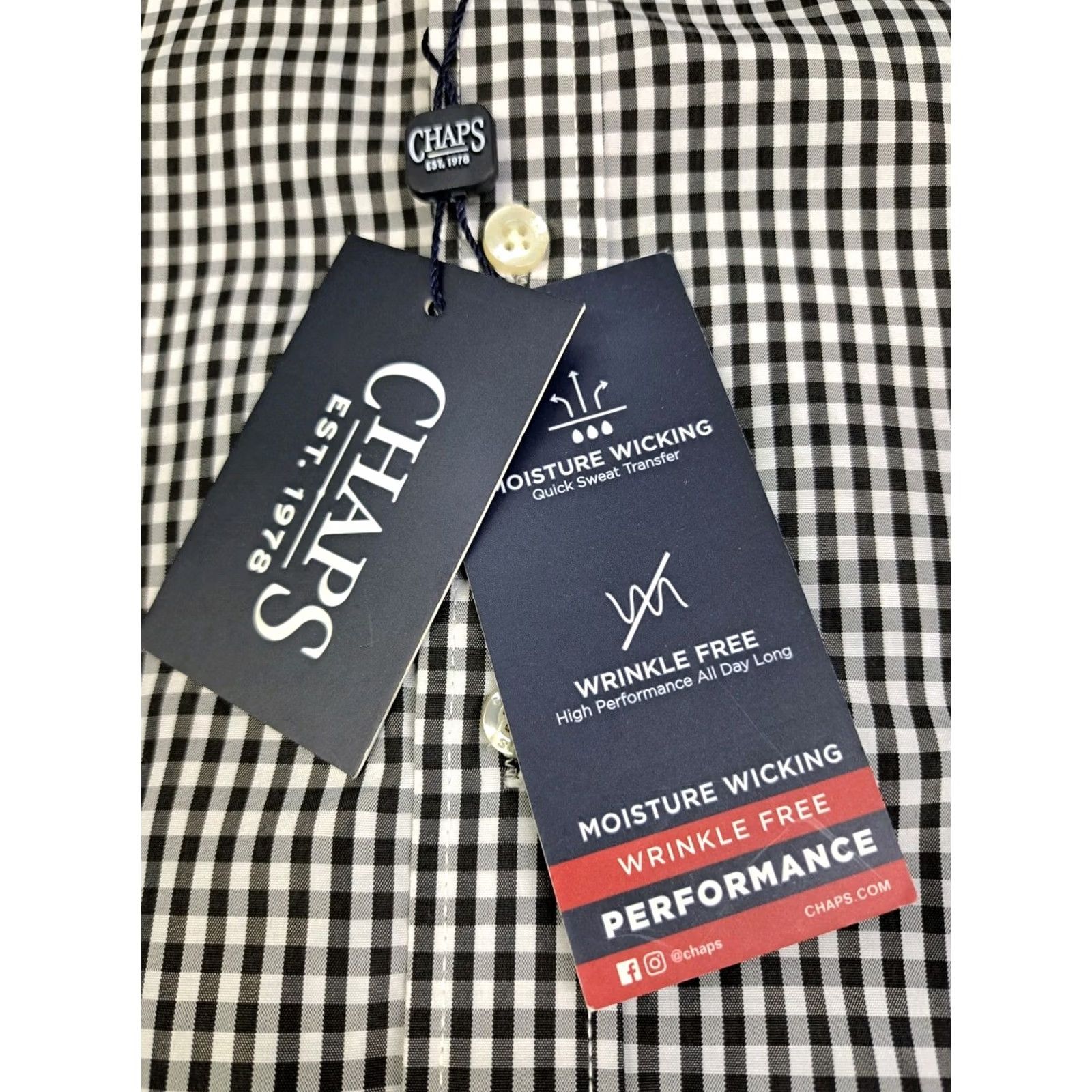 Chaps Chaps Slim Fit Performance Shirt 15/15.5 32-33 Long Sleeve Button Up NWT Size US M / EU 48-50 / 2 - 5 Thumbnail