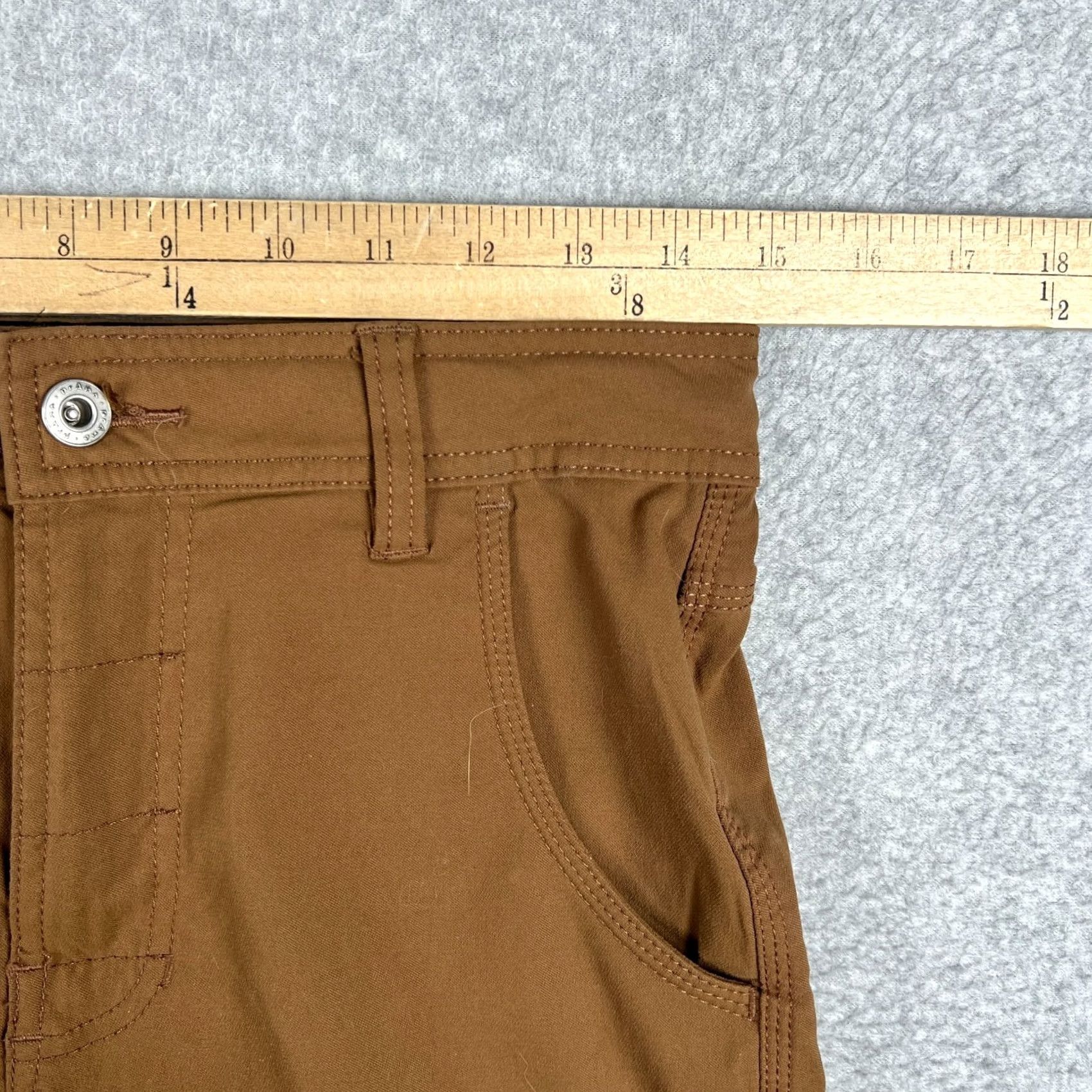 Prana prAna Stretch Zion II Straight Pants Hiking Belt Roll Snap Up 28x32 Mens Beige Size US 28 / EU 44 - 6 Thumbnail