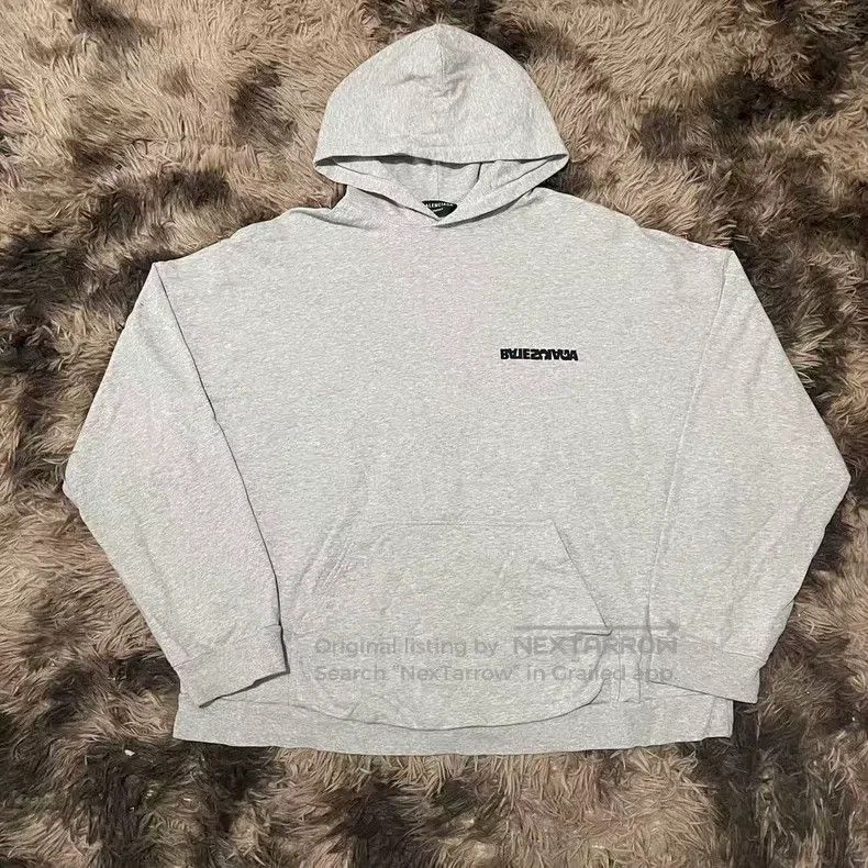 Balenciaga Balenciaga Grey Inverted Hood Sweatshirt Size US M / EU 48-50 / 2 - 1 Thumbnail