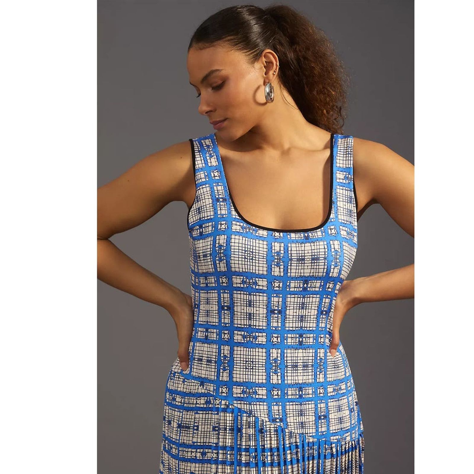 Anthropologie New Anthropologie Dhruv Kapoor Plaid Midi Dress $210 XLP Size XL / US 12-14 / IT 48-50 - 6 Thumbnail