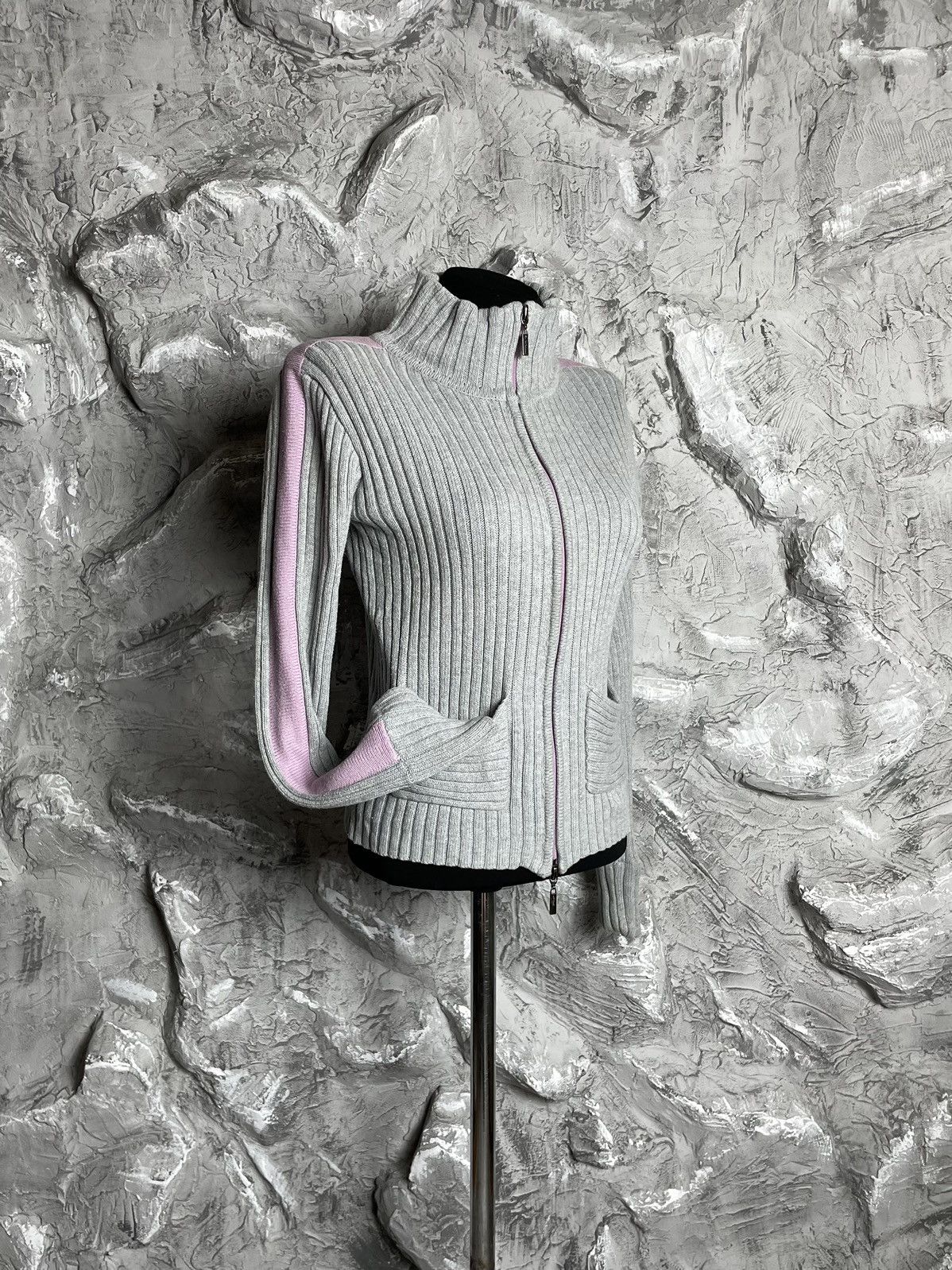 20471120 × Le Grande Bleu (L.G.B.) × Seditionaries Y2K Vintage Zip Stripes Sweater LGB Japanese Style Size US S / EU 44-46 / 1 - 2 Thumbnail