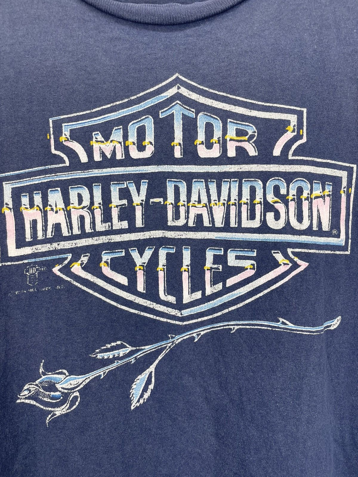 Harley Davidson Vintage 80s Harley Davidson motorcycle logo t shirt Size US L / EU 52-54 / 3 - 4 Thumbnail