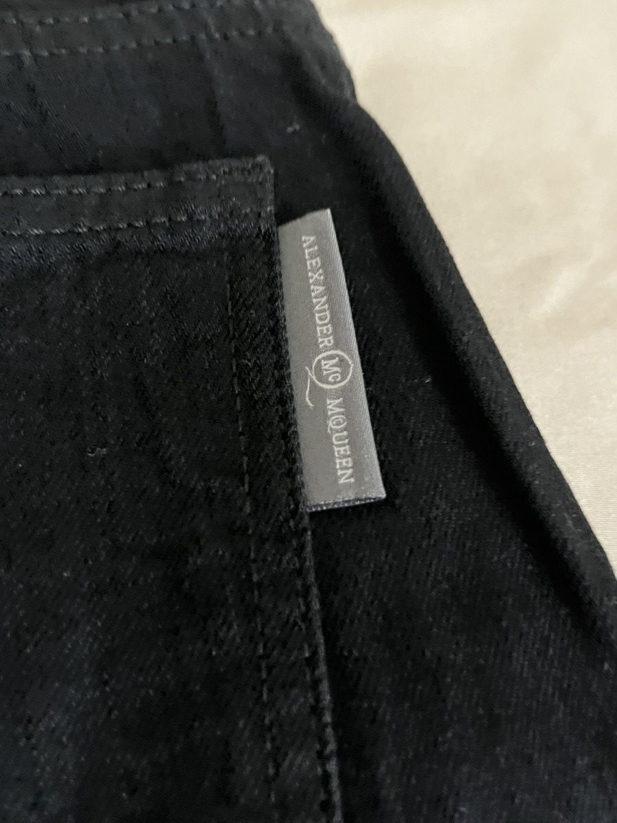 Alexander McQueen Alexander McQueen Skull Embroidered Jeans – Black Size 31 Size US 31 - 4 Thumbnail