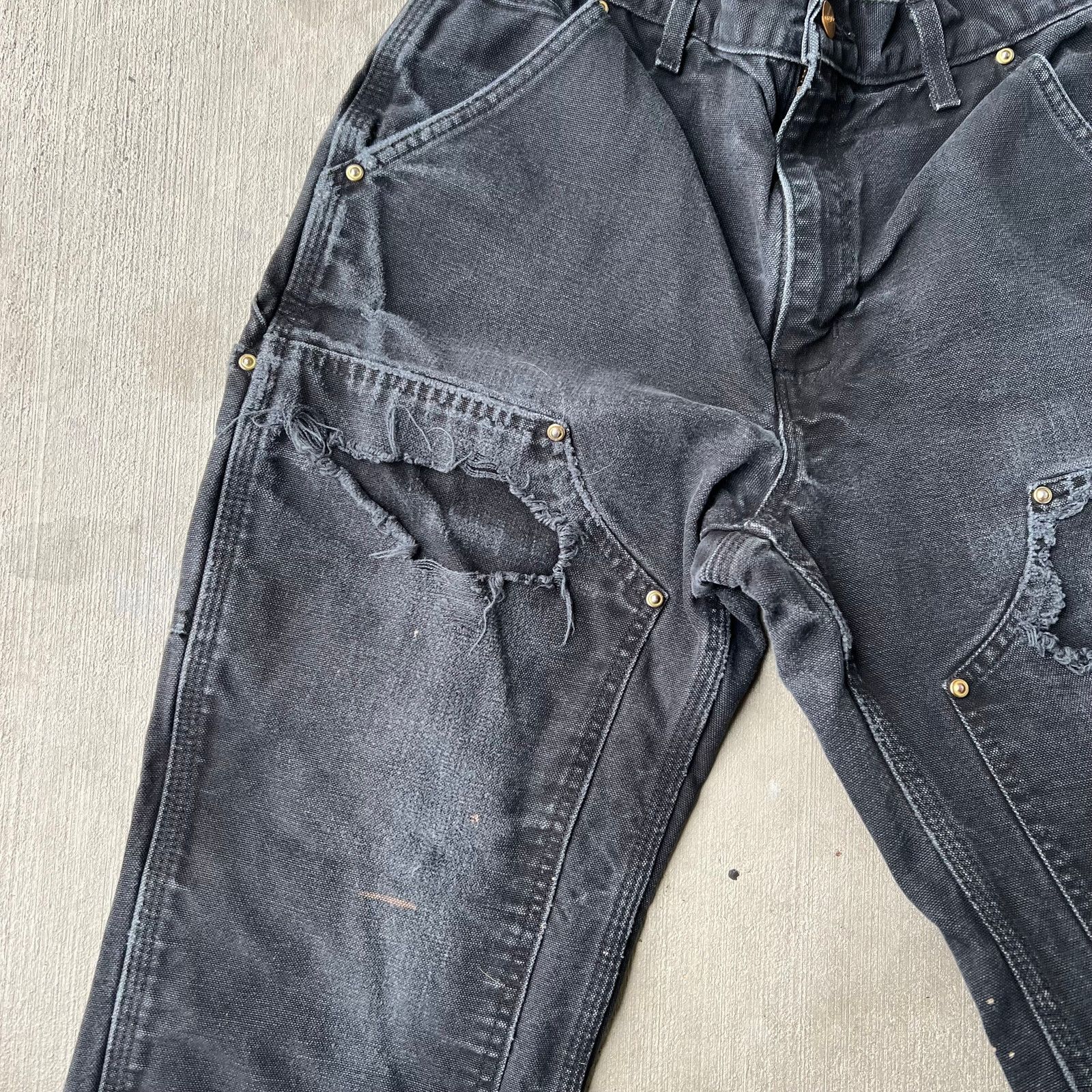 Carhartt × Vintage Carhartt faded black double knee work wear carpenter pants Size US 28 / EU 44 - 4 Thumbnail