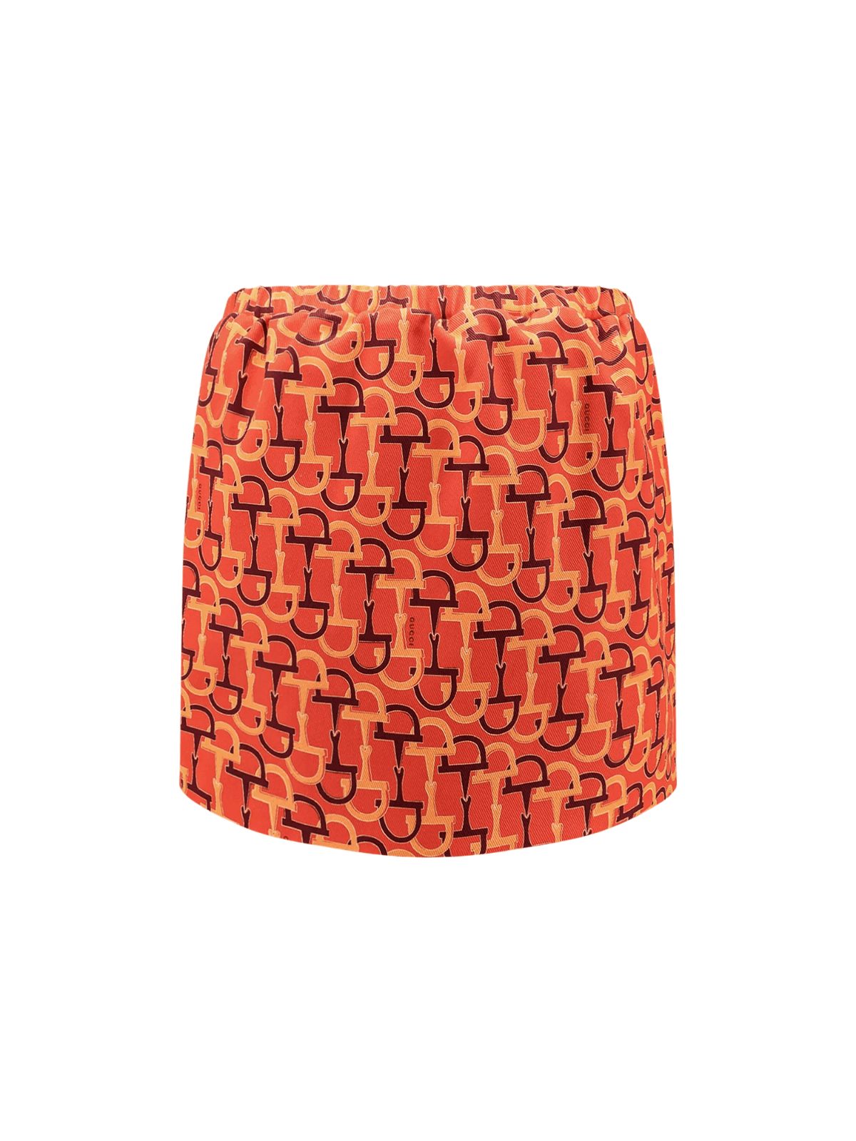 GUCCI Orange Cotton Horsebit Skirt New And Authentic