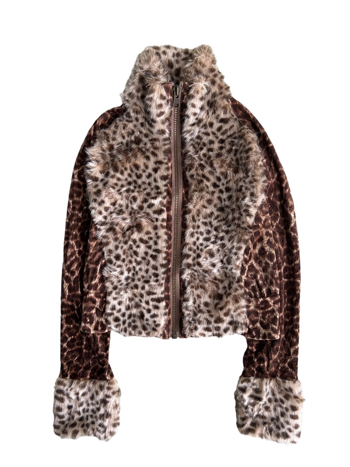 CABANE de ZUCCa 1990s Exclusive Leopard Fur Skin Elongated Sleeve Sweater Size US S / EU 44-46 / 1 - 1 Thumbnail