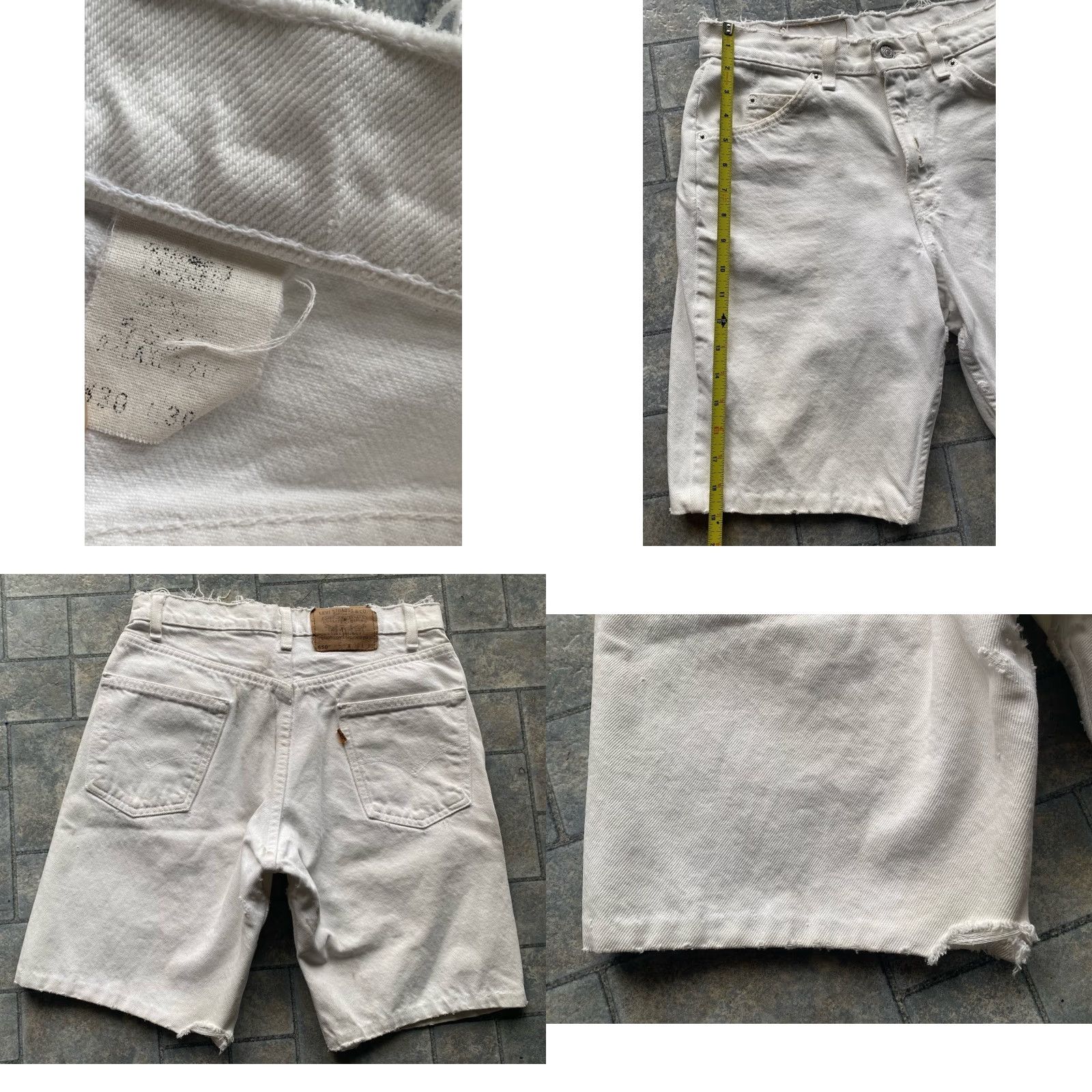 Levi's VINTAGE Levi’s 550 Orange Tab Denim Shorts White 30 Flaws Wear Cut Off Jeans Mens Short 30 White Denim Shorts Size US 30 / EU 46 - 8 Thumbnail