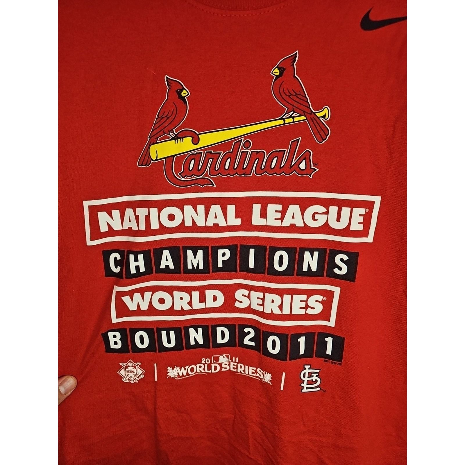 Nike NIKE 2011 St. Louis Cardinals NL Champions Shirt Size Mens M Size US M / EU 48-50 / 2 - 2 Thumbnail