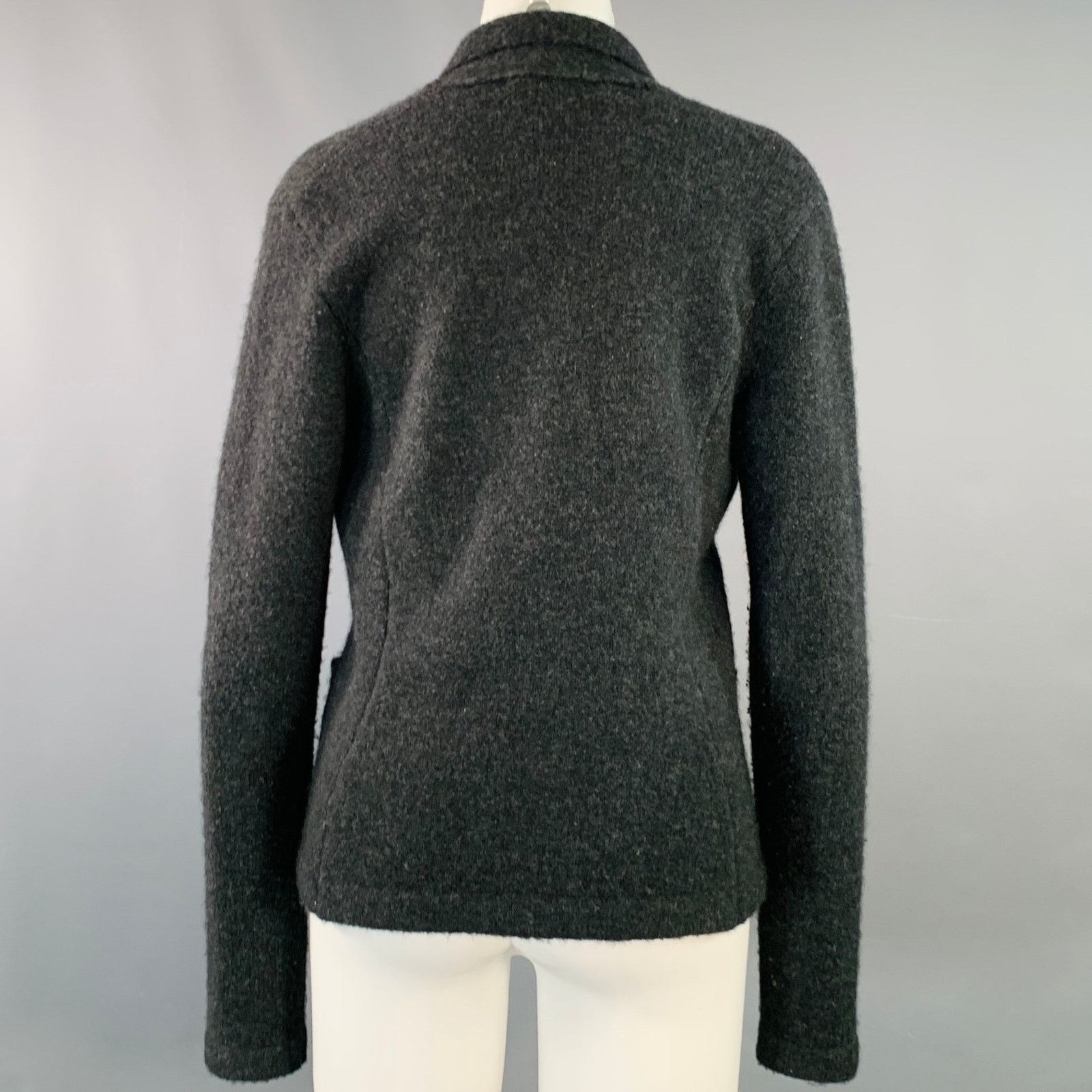 James Perse JAMES PERSE Grey Charcoal Merino Wool Knit Jacket Blazer Size M / US 6-8 / IT 42-44 - 4 Thumbnail