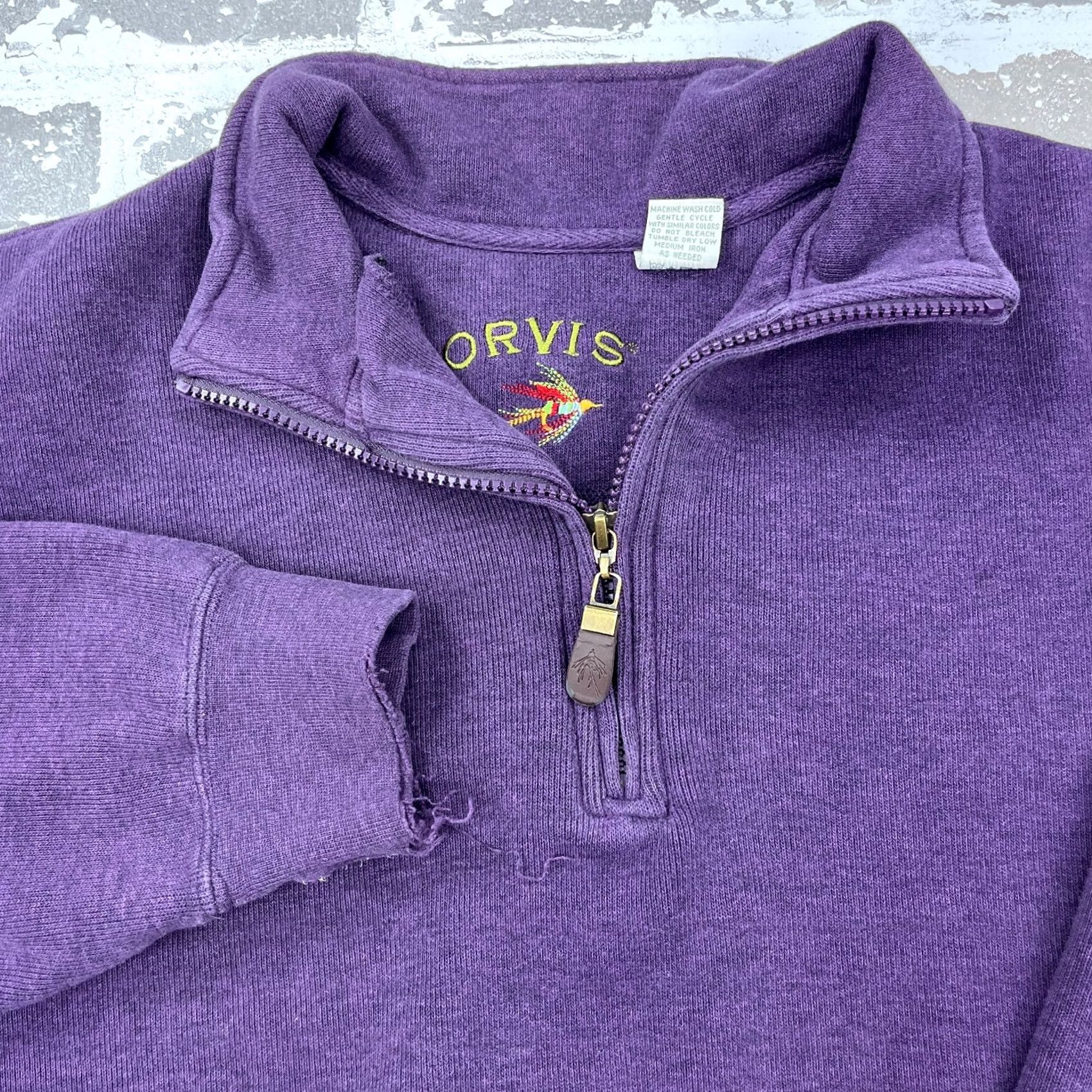 Orvis Orvis Men Medium Purple Pull Over Sweater Quarter Zip Fly Fishing * Size US M / EU 48-50 / 2 - 2 Thumbnail