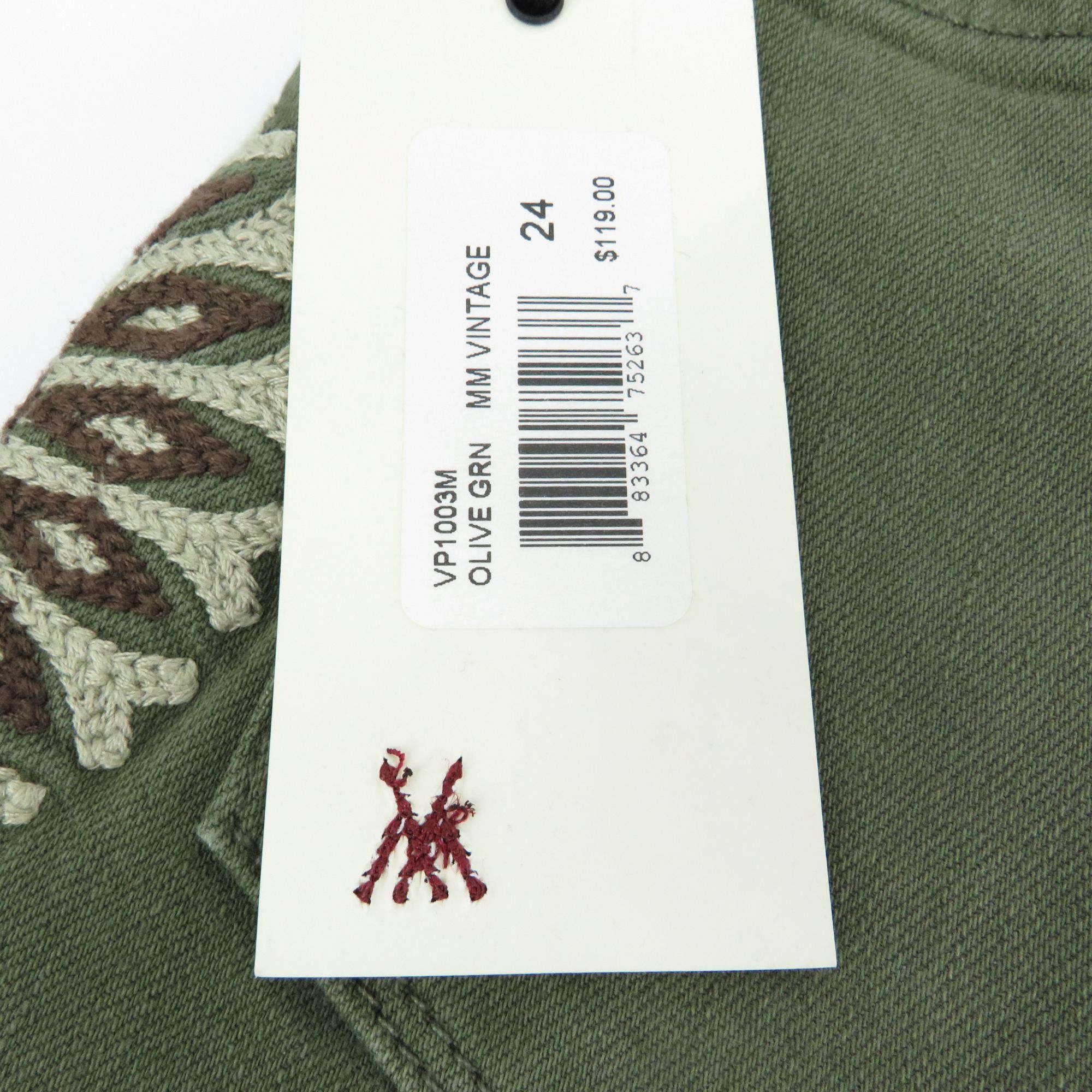 Miss Me Miss Me Vintage Womens Skinny Jeans Olive Green Embroidered Size 24" / US 00 / IT 34 - 4 Thumbnail