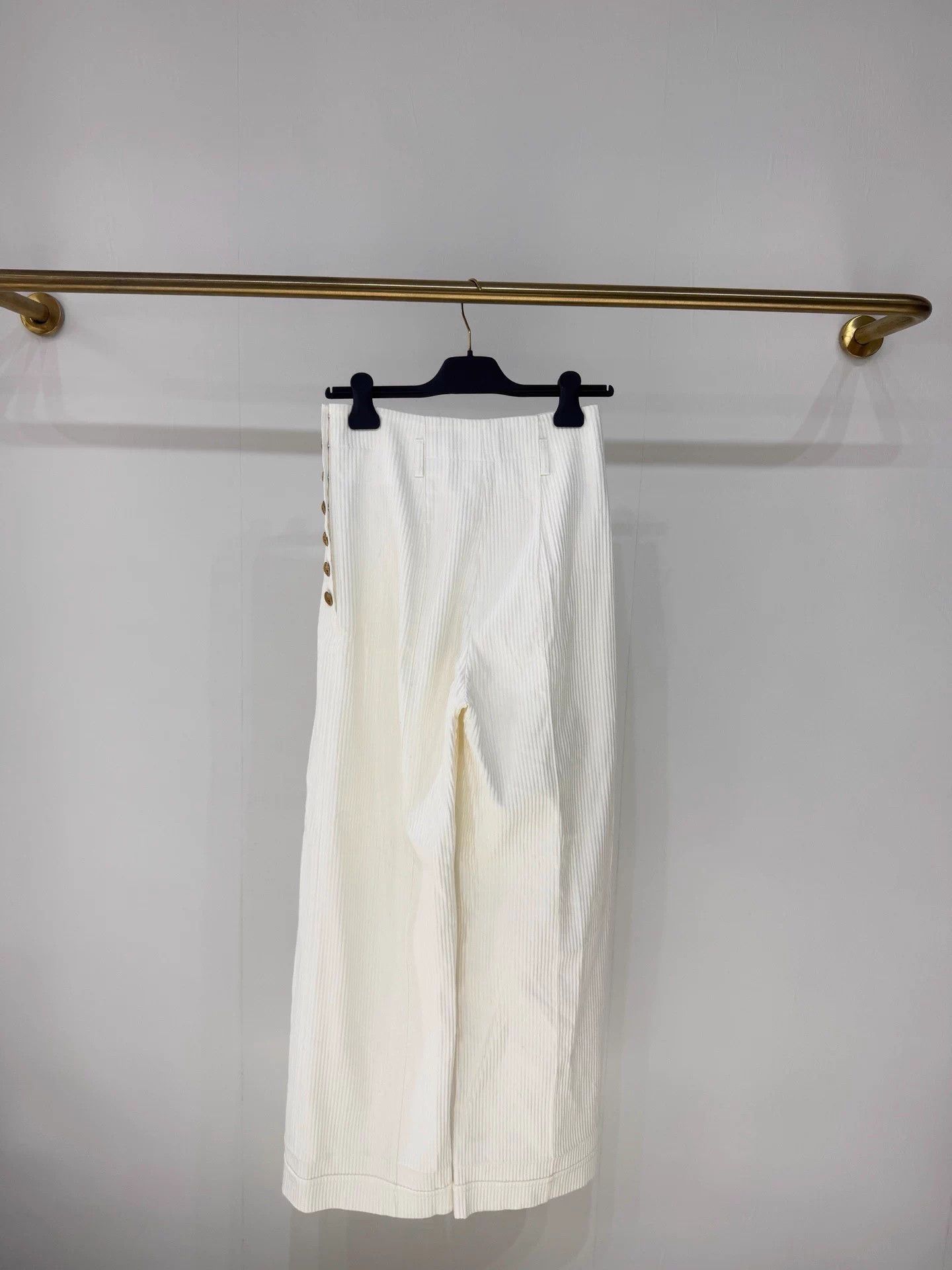 Dior Dior Navy Casual Gold Button Wide Leg Pants 99 New FR36 Size 26" / US 2 / IT 38 - 4 Thumbnail