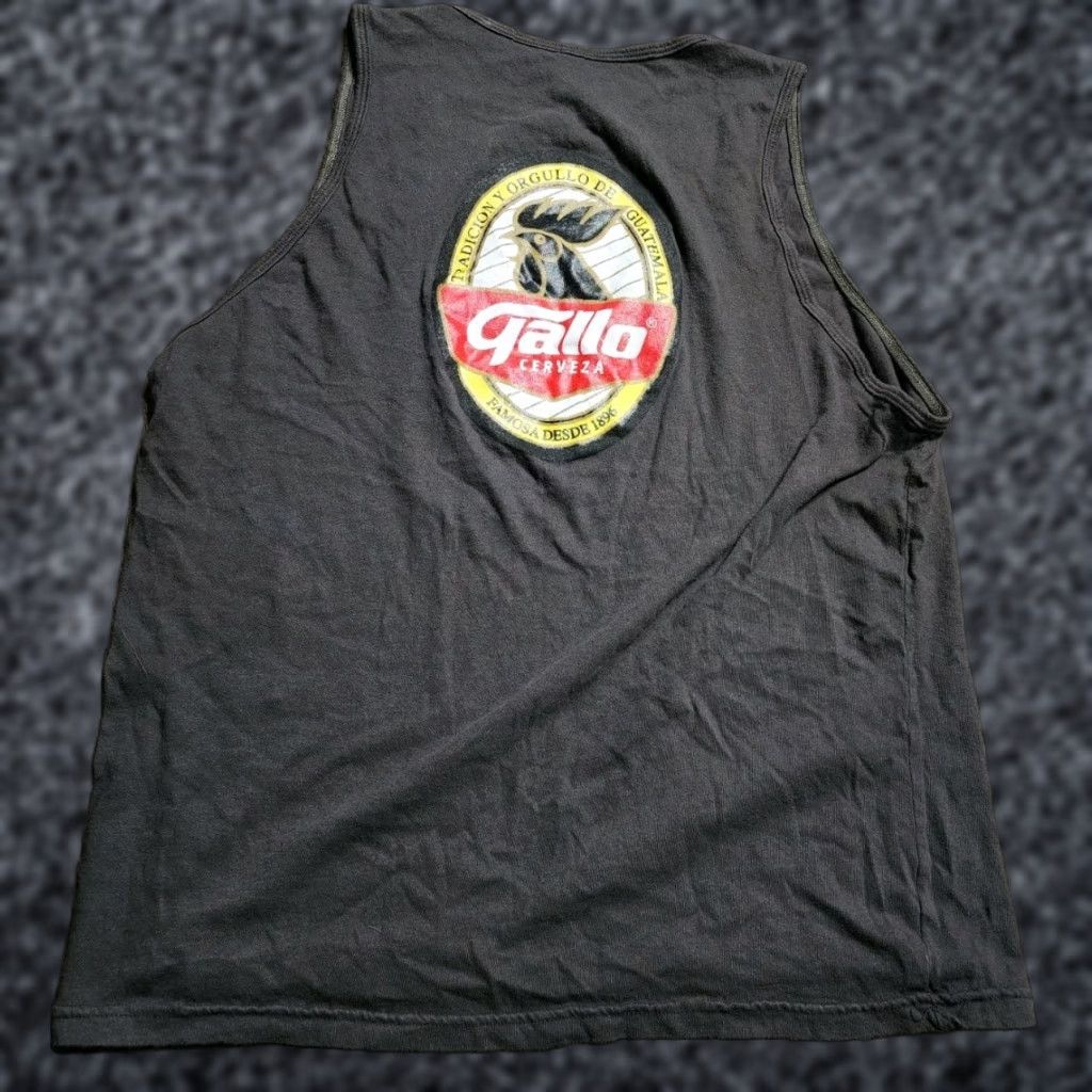Doublet Gallo Beer Tank Top Shirt Mens L Black Sleeveless Graphic Print Crew Neck 100% Cotton Summer Activewear Size US L / EU 52-54 / 3 - 1 Thumbnail