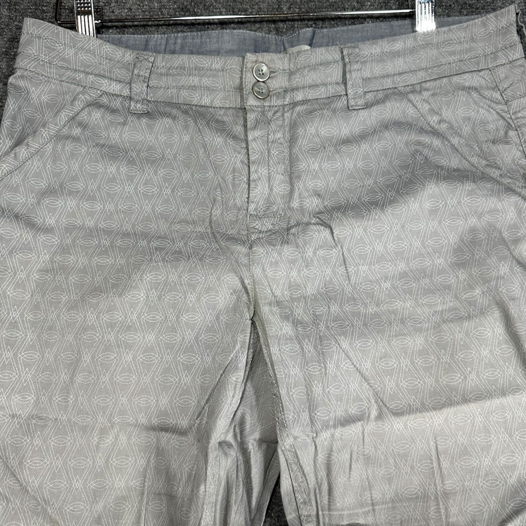 Vintage Horny Toad Pants Womens 10 Gray Print Cotton Stretch Ankle Chino Pockets Geometric Modern Classic Mens Womens Boys Girls Size 32" / US 10 / IT 46 - 3 Thumbnail