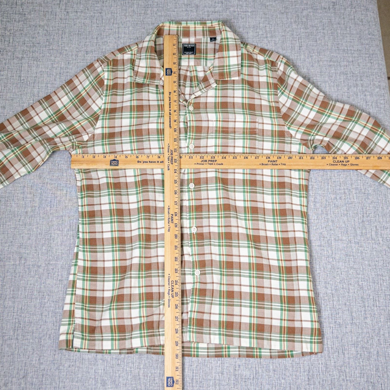 Todd Snyder Todd Snyder Men's Large Camp Collar Flannel Shirt Plaid Size US L / EU 52-54 / 3 - 6 Thumbnail
