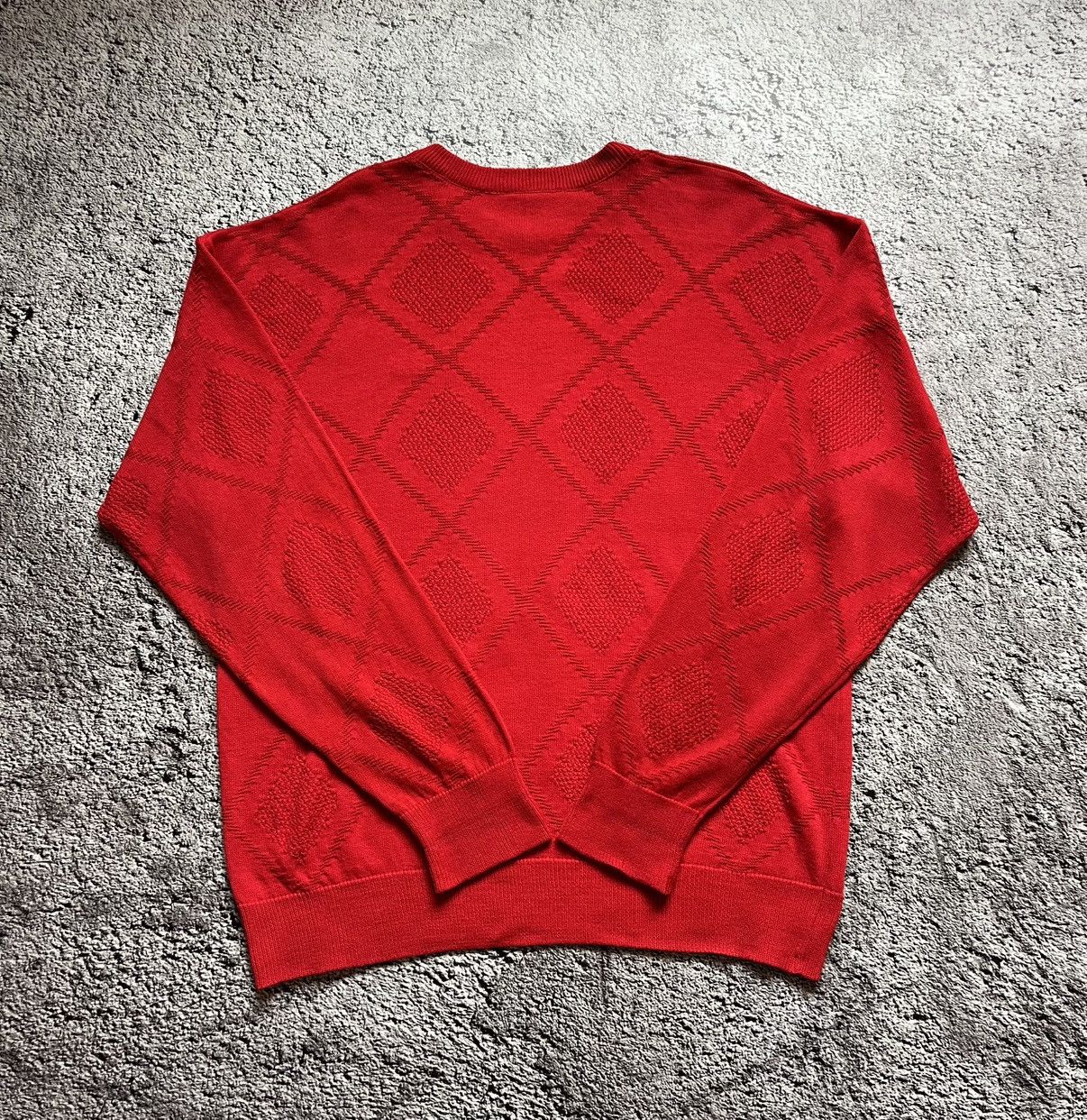 Lacoste Vintage Lacoste Diamond Knit Sweater Red Size US L / EU 52-54 / 3 - 6 Thumbnail