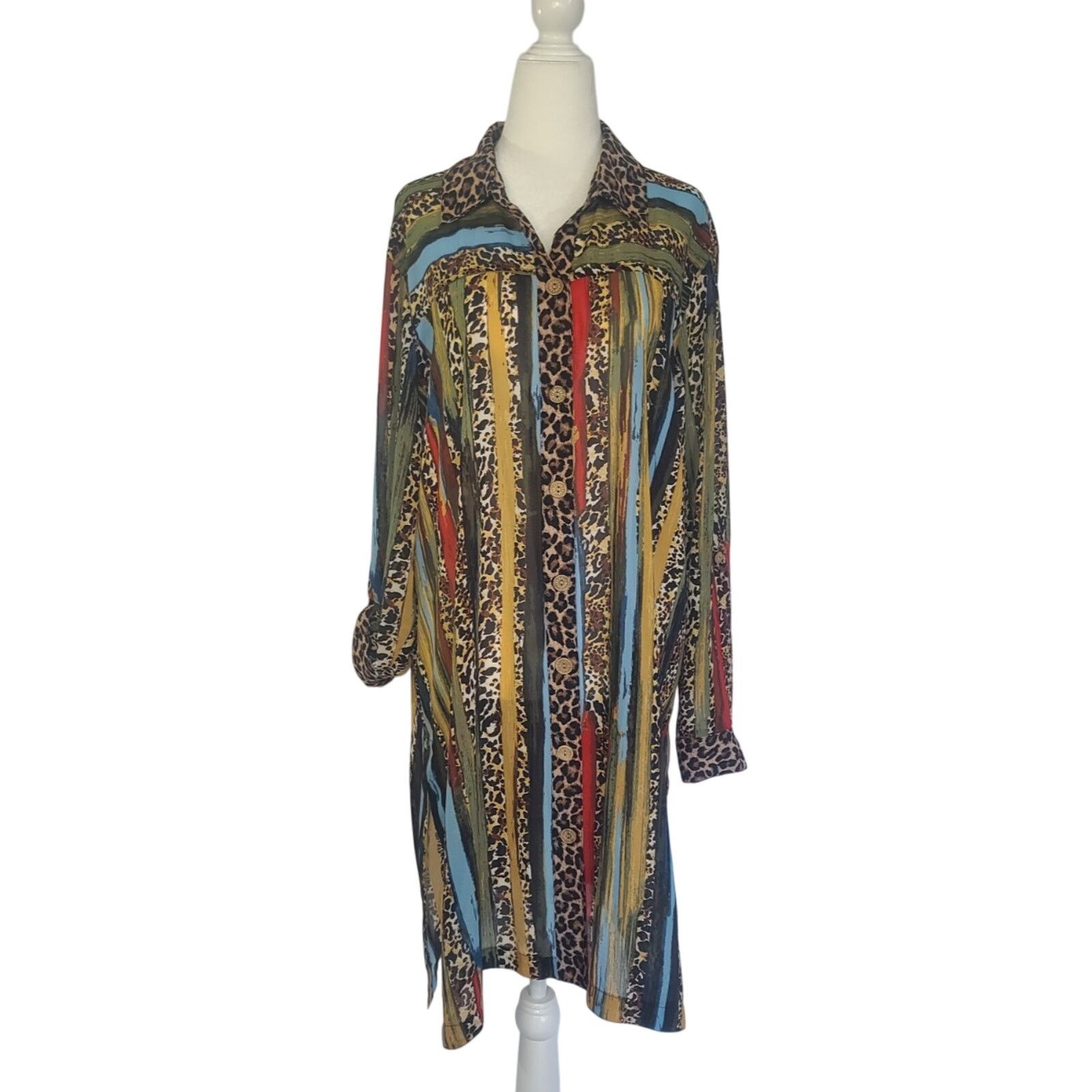 Other John Mark Women's Collared Multicolor Tunic Top XL Size XL / US 12-14 / IT 48-50 - 1 Thumbnail