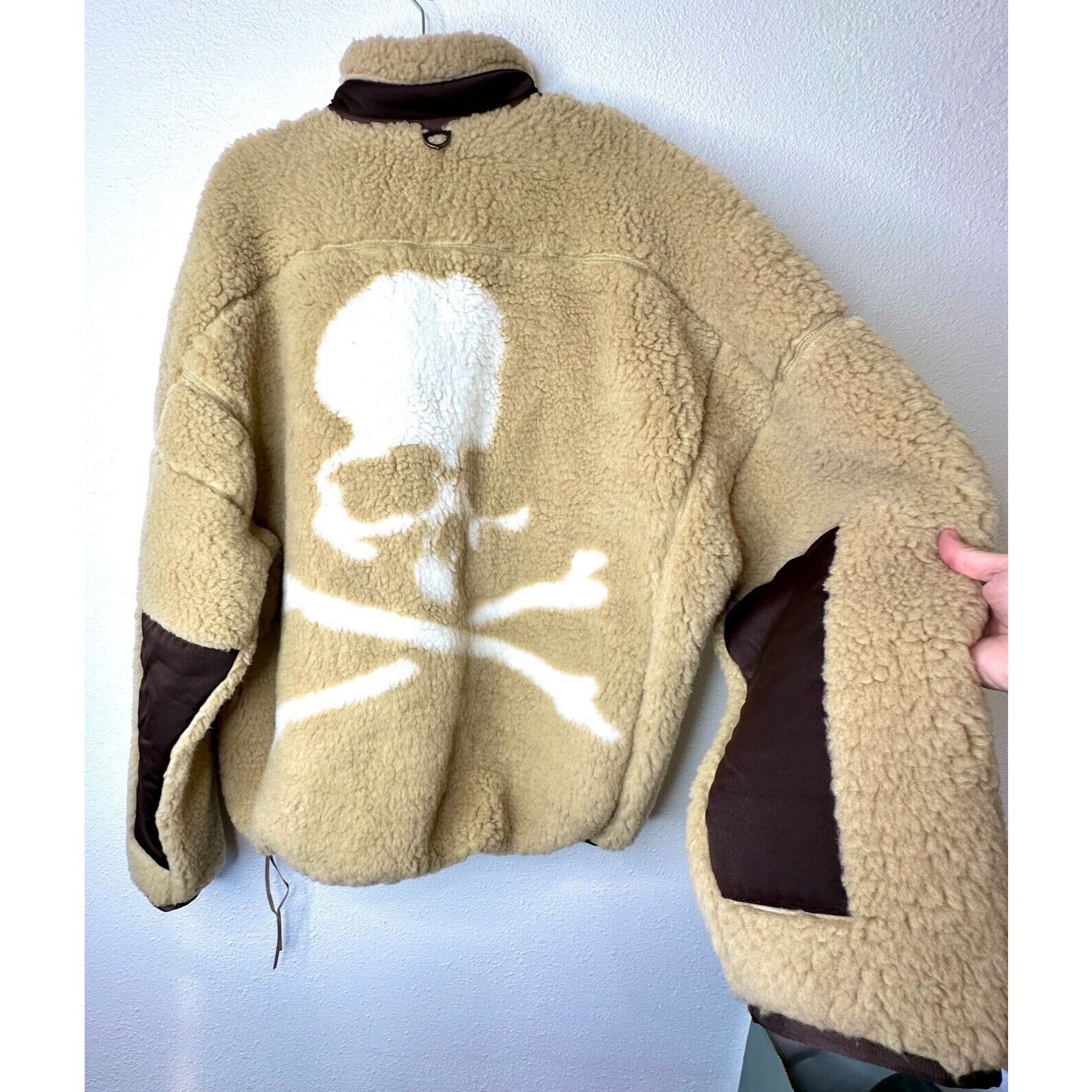 Mastermind World Mastermind World Tan Cashmere Sherpa Jacket Skull Crossbone Size M / US 6-8 / IT 42-44 - 2 Thumbnail