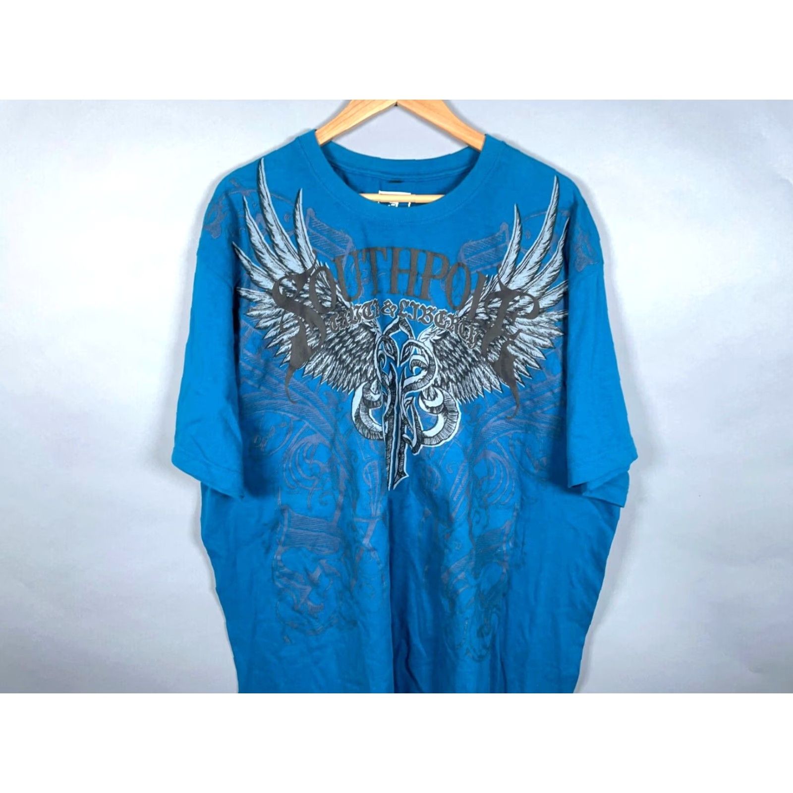 Southpole VINTAGE Southpole T-Shirt Adult 5XL Tall Blue Graphic Print Crew Neck Short Sleeve Men Grunge Hip Hop Retro Truth Liberty Wings 2000s Size US XXL / EU 58 / 5 - 4 Thumbnail
