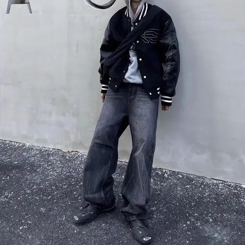 Japanese Brand Dark Grey Washed Damage Baggy jeans y2k streetwear Size US 32 / EU 48 - 4 Thumbnail