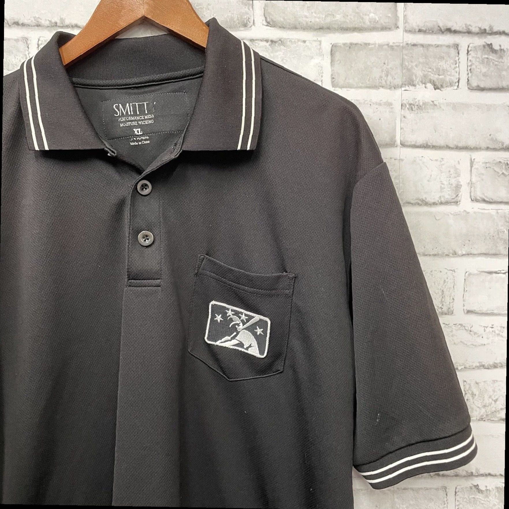 MLB Smitty Performance Black Athletic Polo Shirt Mens XL Size US XL / EU 56 / 4 - 2 Thumbnail