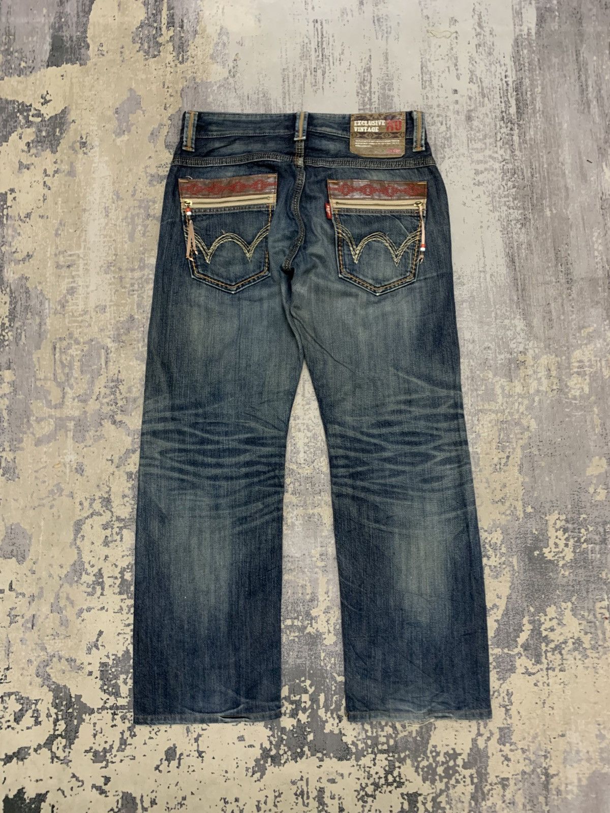 If Six Was Nine Edwin XV Navajo Distress Faded Denim Bootcut Mudmax Goa Size US 34 / EU 50 - 8 Thumbnail