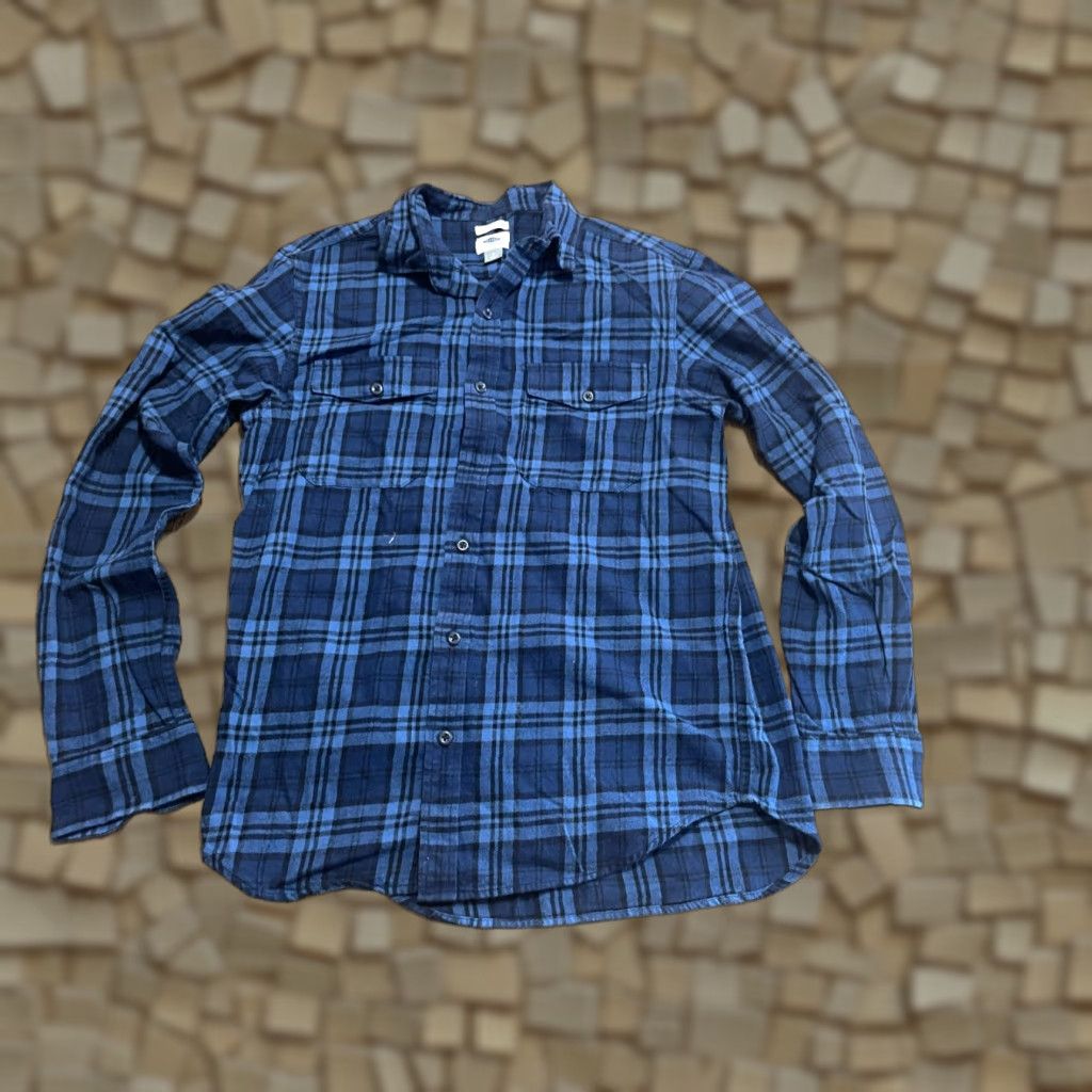 Old Navy Old Navy Shirt Men’s Size M Blue Black Plaid Button Up Regular Fit Long Sleeve Casual Shirt Size US M / EU 48-50 / 2 - 1 Thumbnail