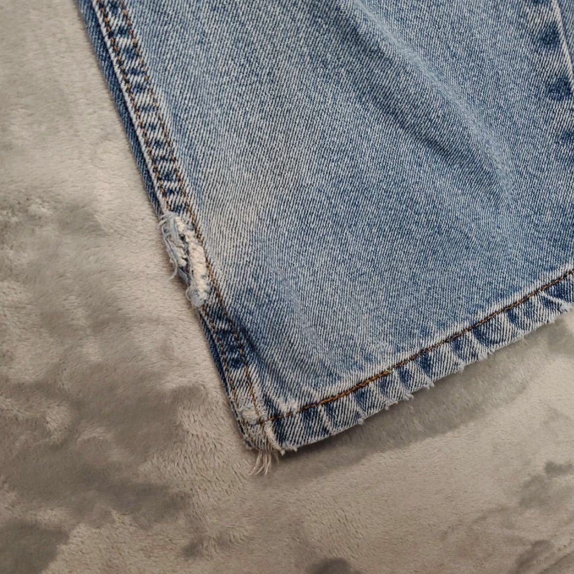 George George Jeans Mens 35x32 35x30 Blue Denim Distressed Faded Cotton Work Pants Size US 35 - 3 Thumbnail