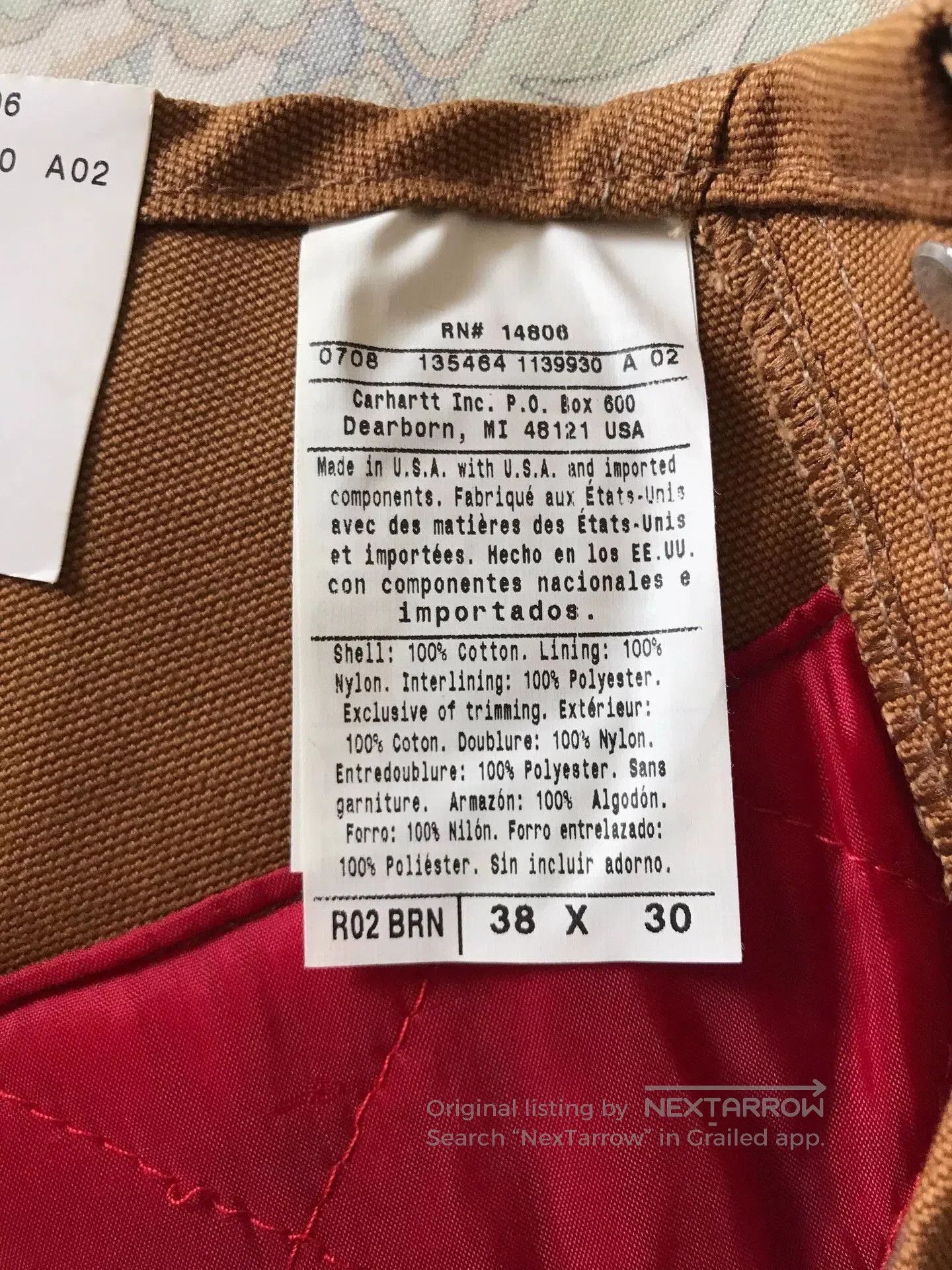 Carhartt Carhartt R02 BRN W38L30 Bib Overalls. Size US 38 / EU 54 - 9 Thumbnail