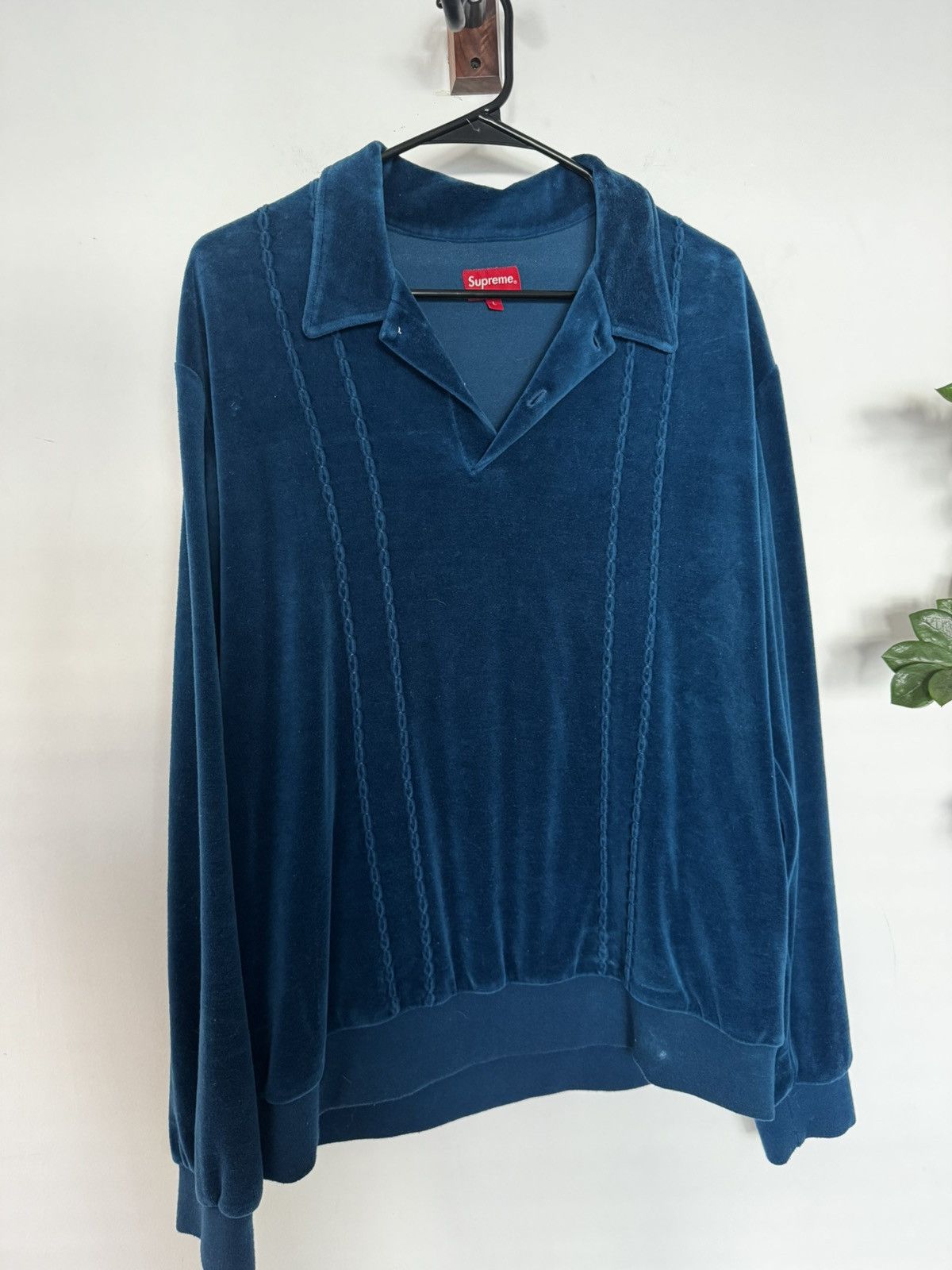 トップス supreme Floral Patchwork Velour L/S Polo Supreme Floral Patchwork Velour L/S Polo Slate Men's - FW21 - US