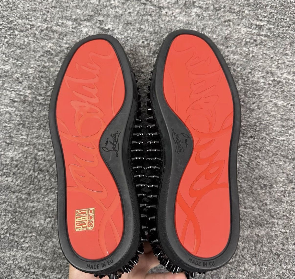 Christian Louboutin Christian Louboutin Black Studded Crystal Slip-Ons K12 Size US 6.5 / EU 39-40 - 3 Thumbnail