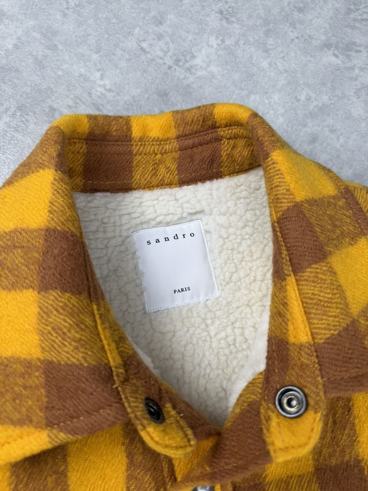 Sandro Sandro Paris Wool Overshirt Check Sherpa Jacket Size S Size US S / EU 44-46 / 1 - 5 Thumbnail