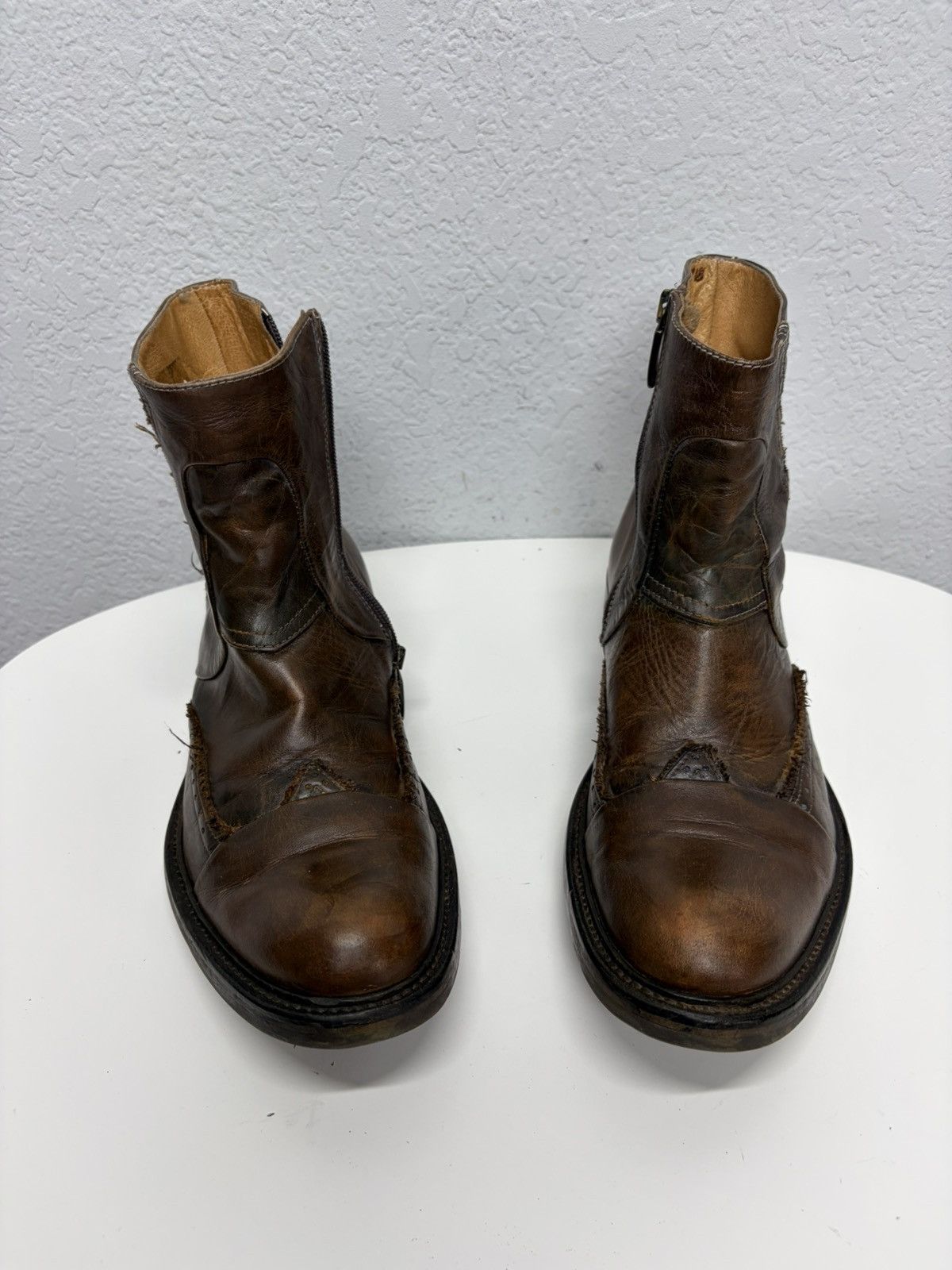 If Six Was Nine Vintage Italian AS 98 Rick Owens Style Leather Biker Boots Size US 9 / EU 42 - 13 Thumbnail