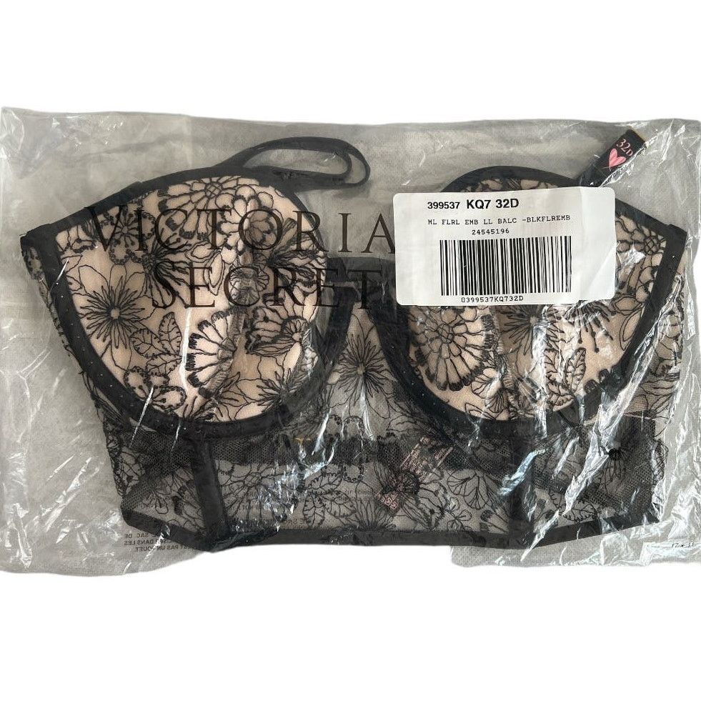 Victoria's Secret Victoria's Secret Black Long Line Balconette Bra, 32D Size ONE SIZE - 3 Thumbnail