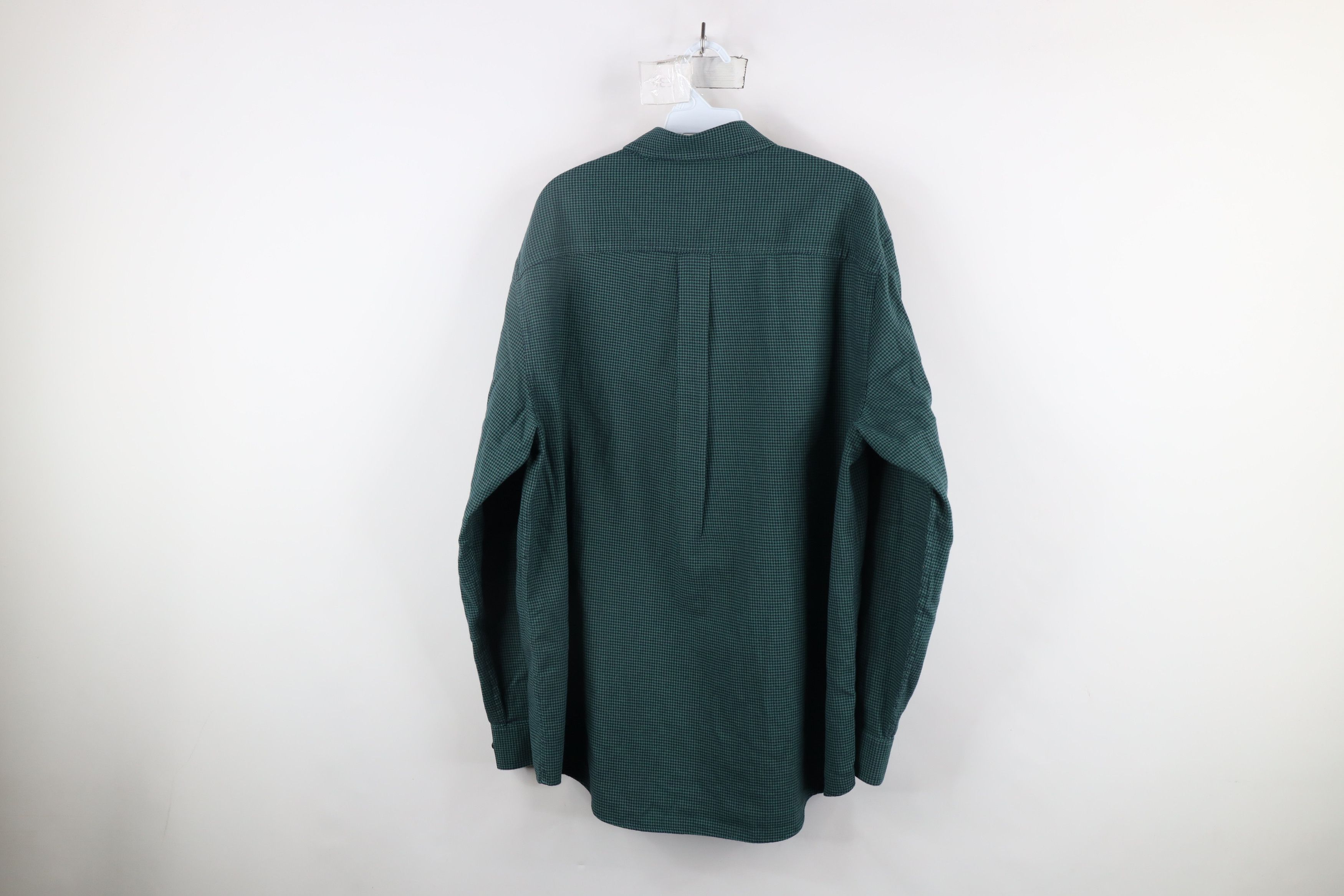 L.L. Bean × Vintage Vintage LL Bean Houndstooth Collared Button Down Shirt Green Size US L / EU 52-54 / 3 - 6 Thumbnail