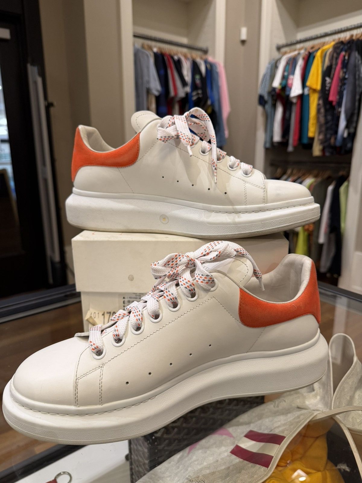 Alexander McQueen Alexander McQueen Oversized Sneaker - Warm Orange Heel Size US 11 / EU 44 - 2 Thumbnail