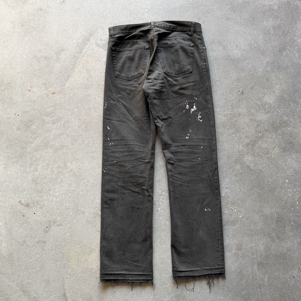 Helmut Lang Vintage 2000s Helmut Lang THRASHED Charcoal Painter Denim Size US 32 / EU 48 - 5 Thumbnail