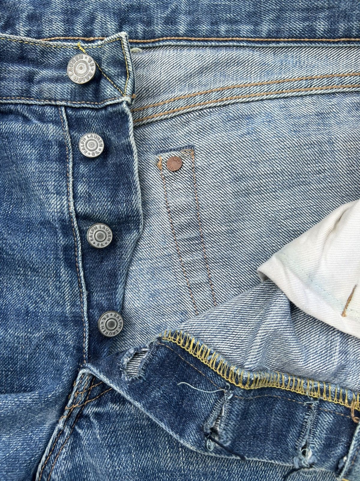 RRL Ralph Lauren FLARE RRL RALPH LAUREN SELVEDGE DISTRESSED DENIM JEANS Size US 34 / EU 50 - 12 Thumbnail