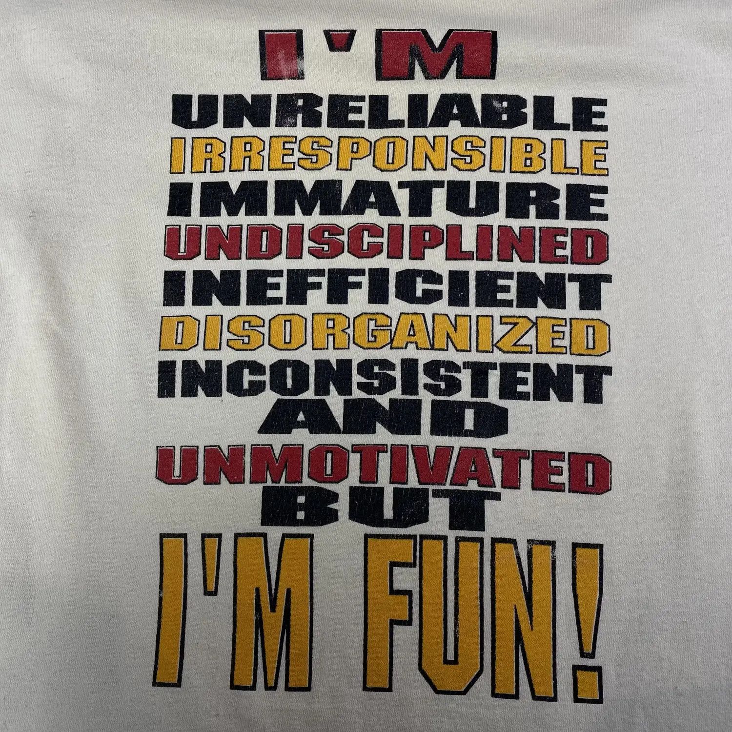 Vintage Mens Vintage T-Shirt Self Deprecating Humor Size L Size US L / EU 52-54 / 3 - 4 Thumbnail