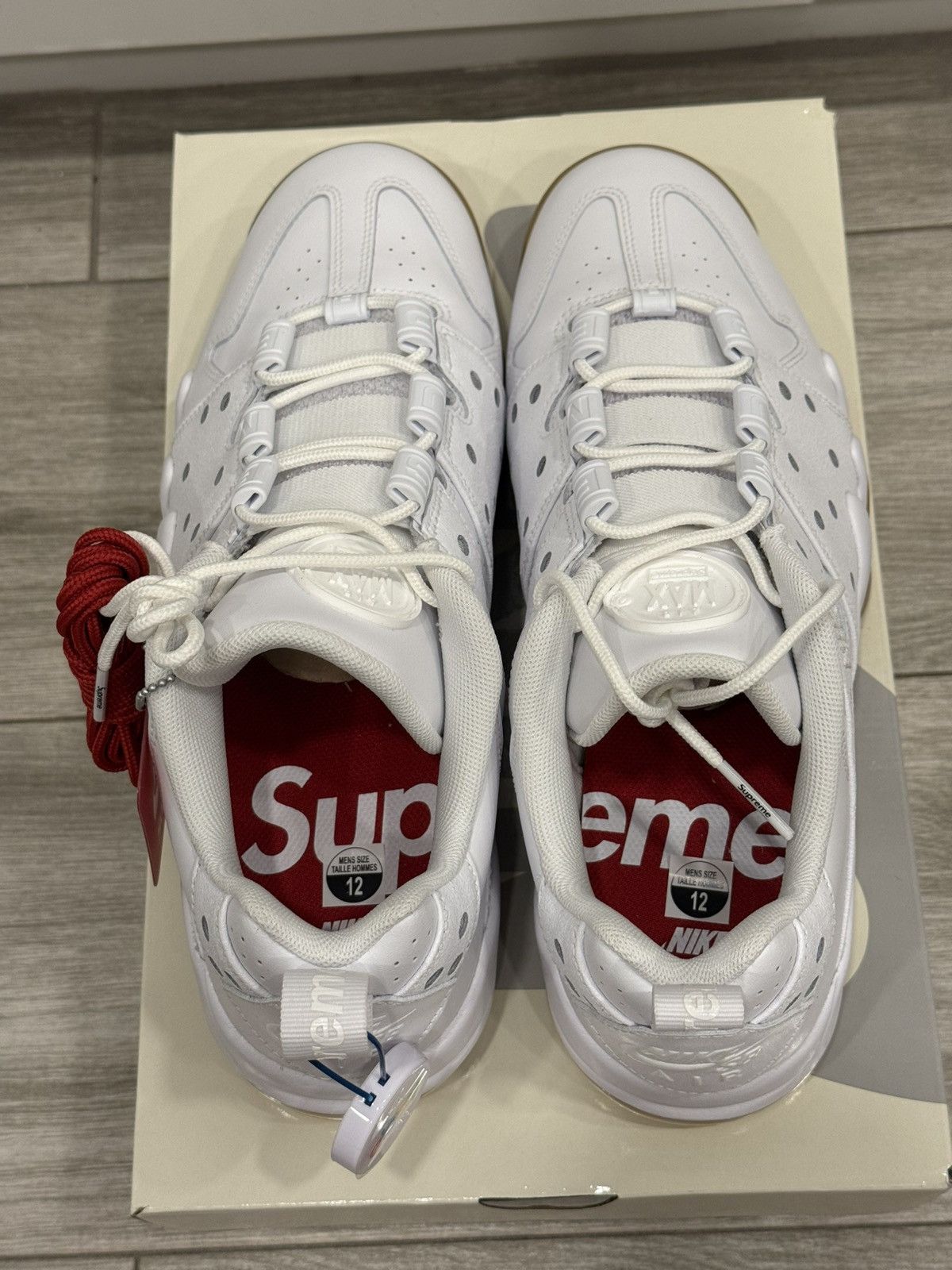 Nike × Supreme Supreme Nike SB Air Max 2 CB '94 Low White Varsity Red Sz 12 Size US 12 / EU 45 - 7 Thumbnail