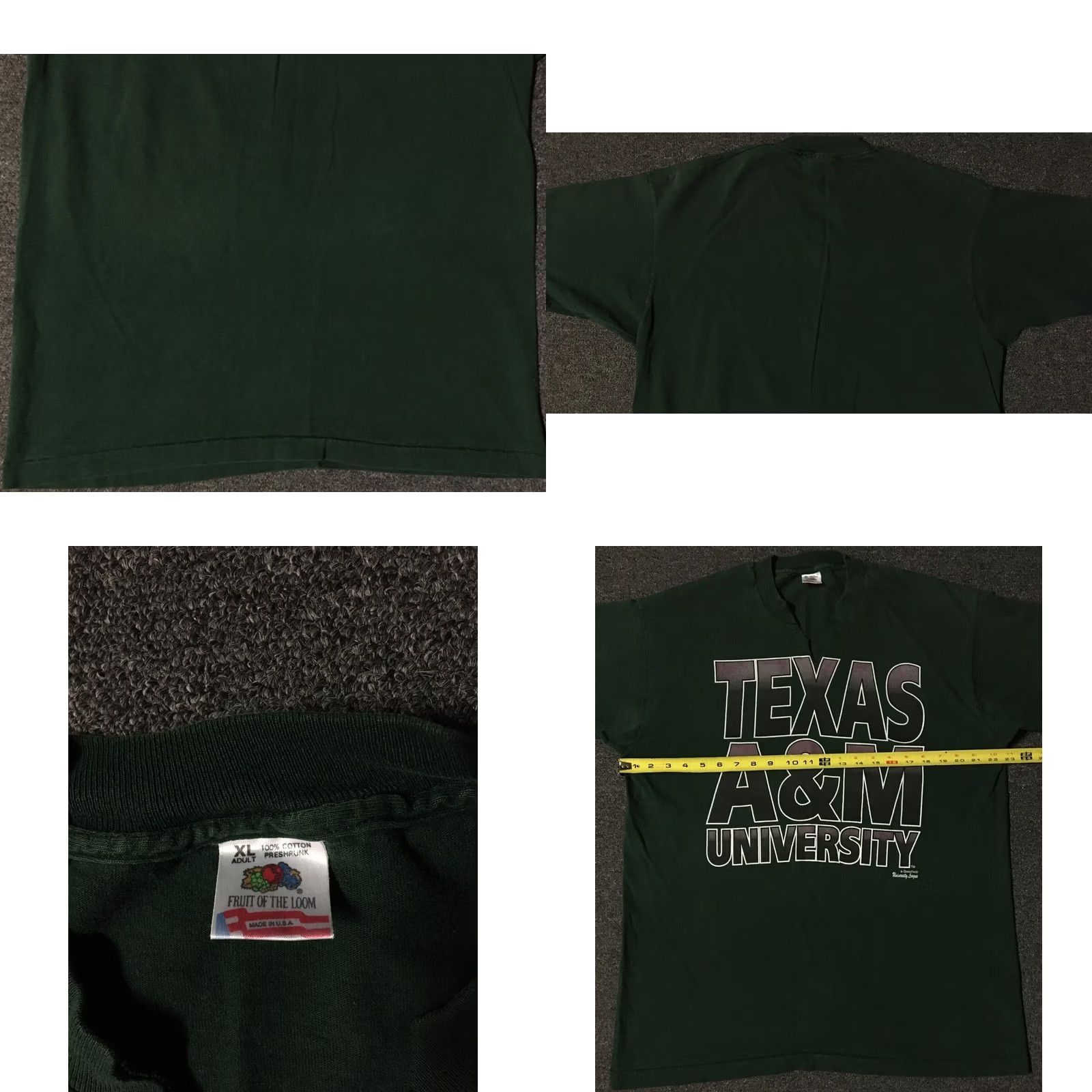Vintage VINTAGE Texas A&M University Shirt XL Green 90s Distressed Striped Single Stitch Men USA College School Grunge 80s 90s USA Mens XL Green Shirt Size US XL / EU 56 / 4 - 8 Thumbnail