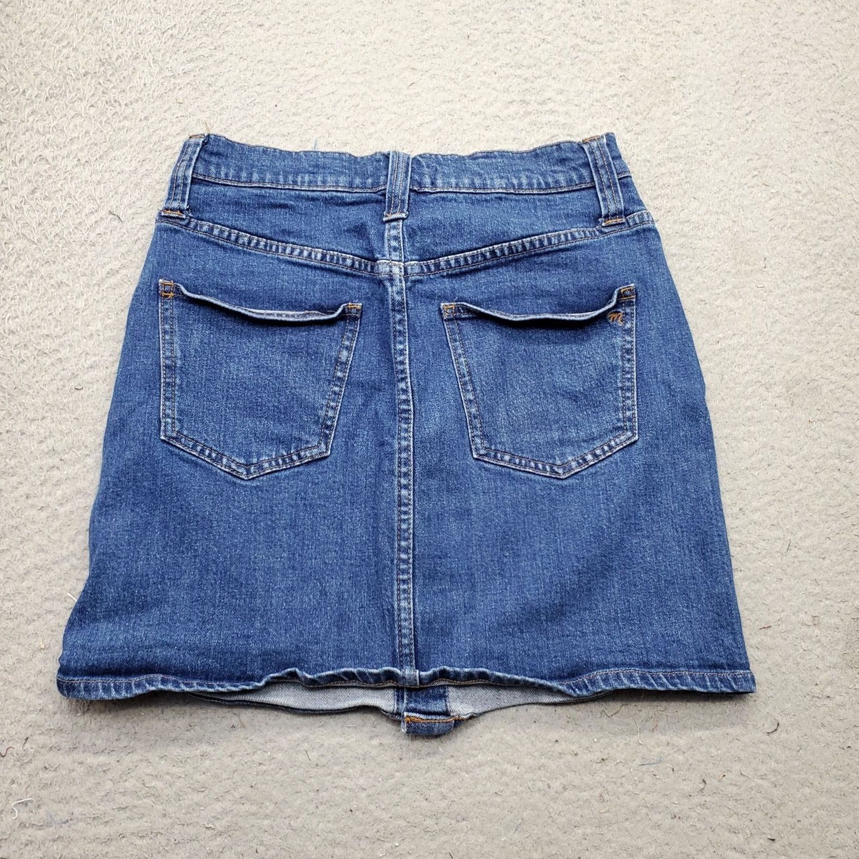 Madewell Madewell Womens Size 26 Blue Denim 5-Pockets Button Front Mini Skirt Short Casual Everyday Size 26" / US 2 / IT 38 - 2 Thumbnail