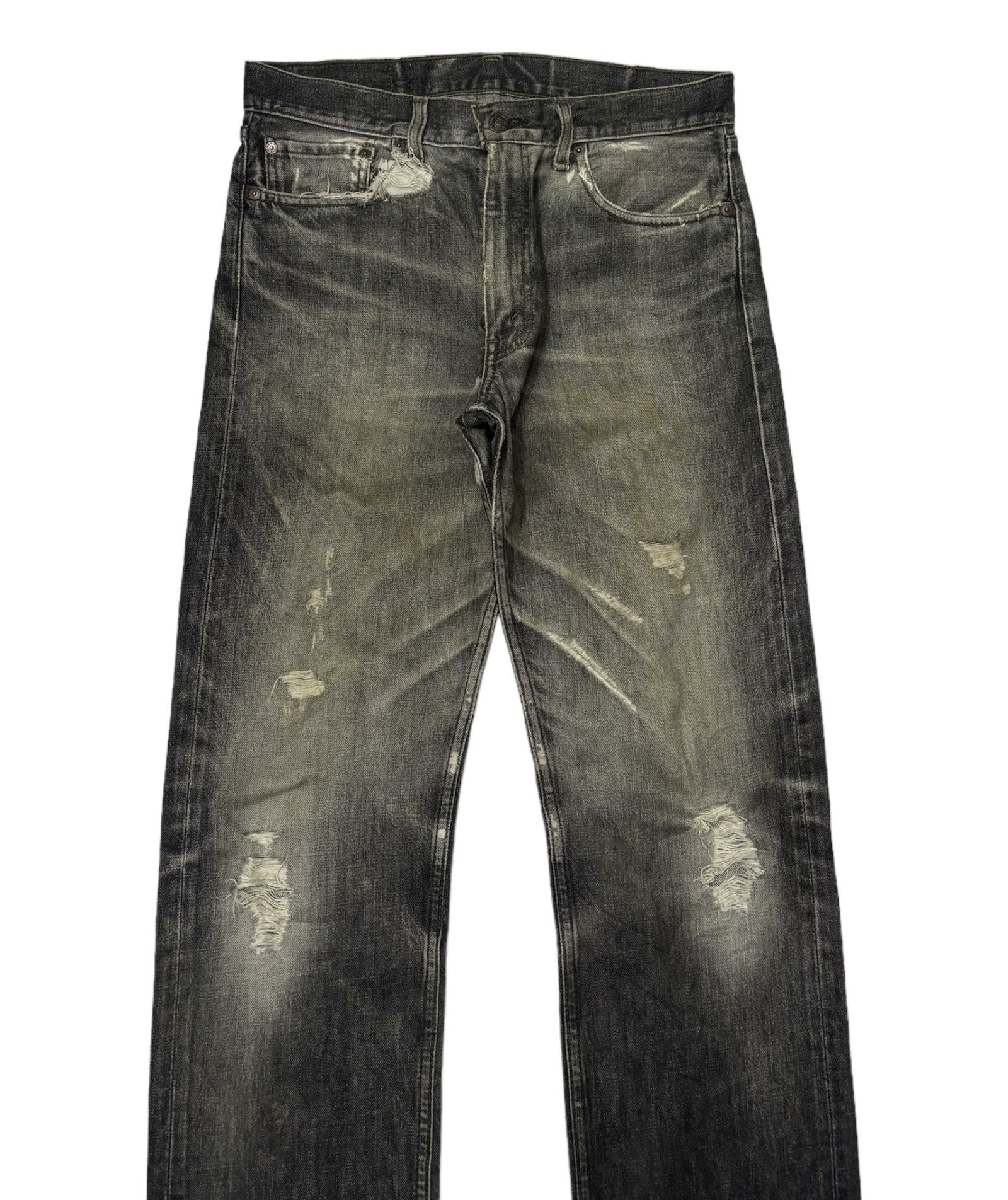 Levi's 🔥LEVIS 505 BLACK THRASH RIPS DENIM JEANS UNDERCOVER STYLE Size US 32 / EU 48 - 5 Thumbnail