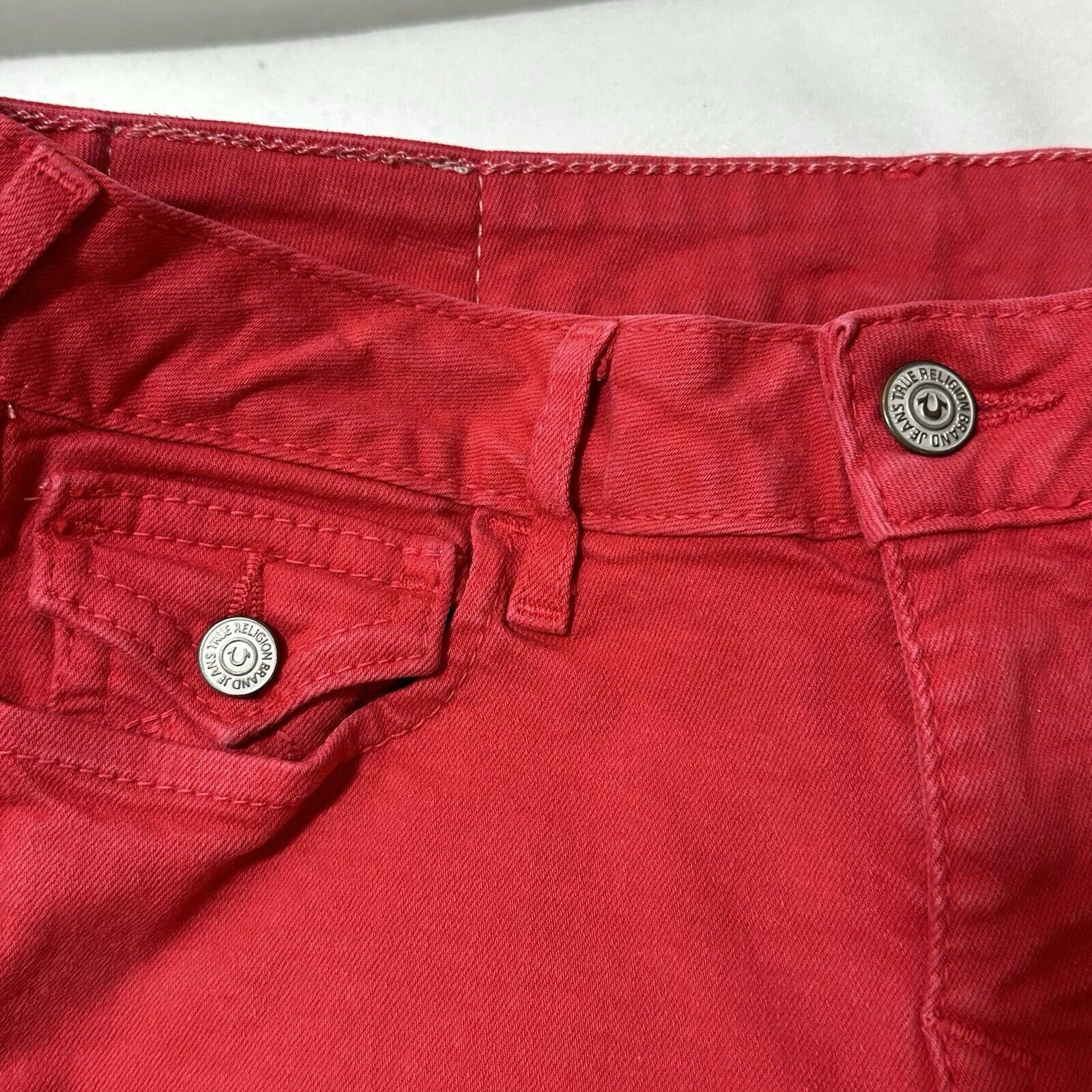 True Religion True Religion 26 Red Mid Rise Skinny Jeans 27" Inseam Size 27" / US 4 / IT 40 - 3 Thumbnail